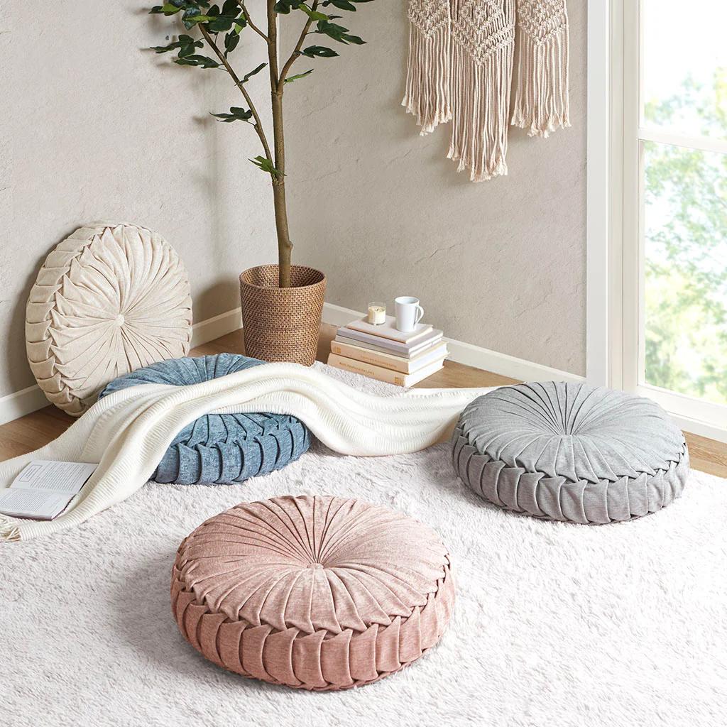 Chenille Round Floor Cushion - Image 17