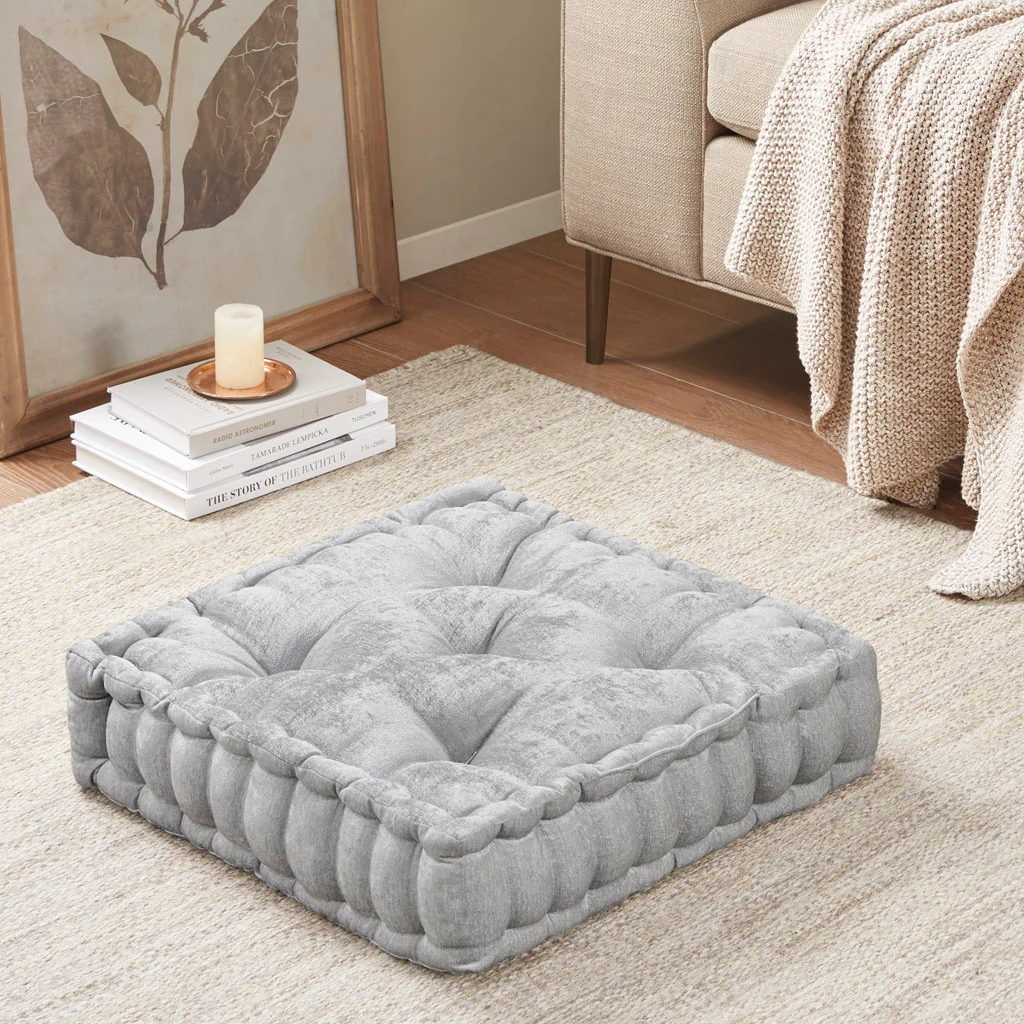 Chenille Tufted Square Floor Cushion