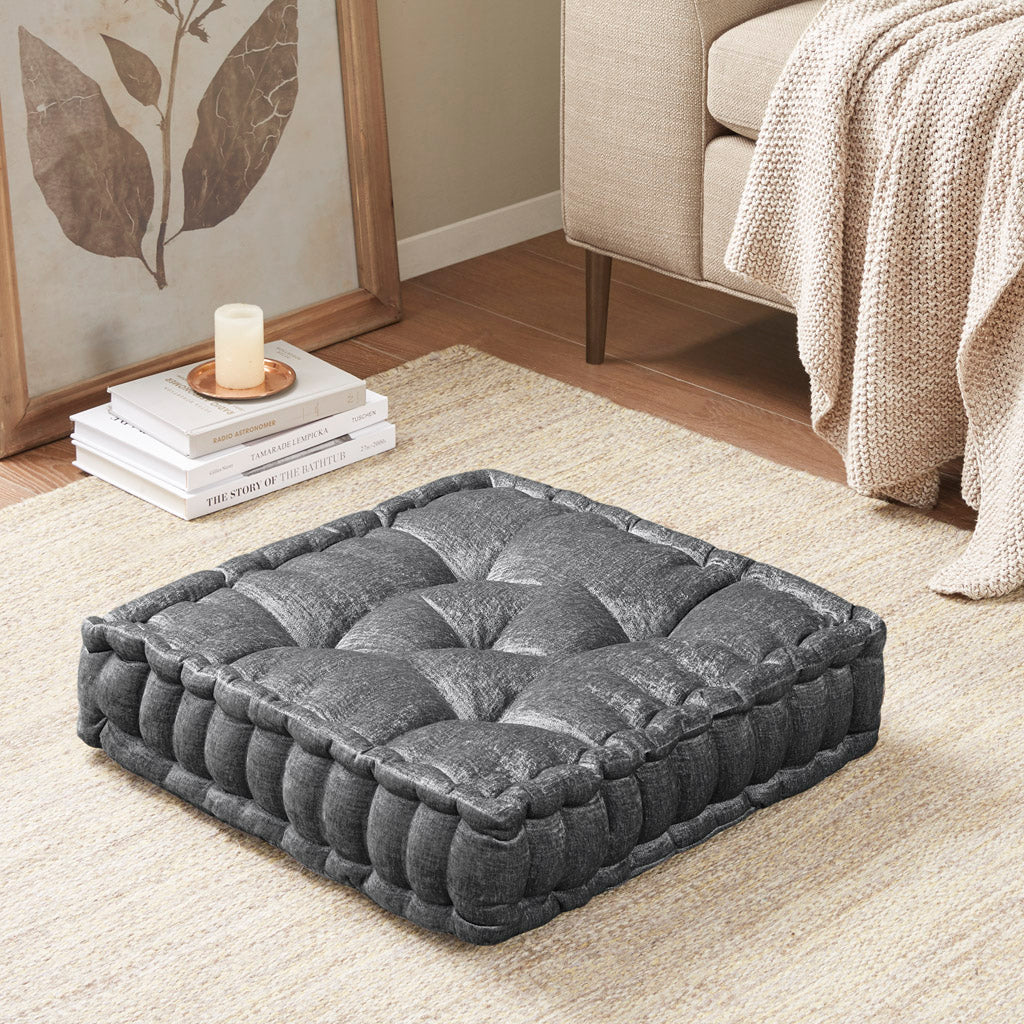 Chenille Tufted Square Floor Cushion - Image 25