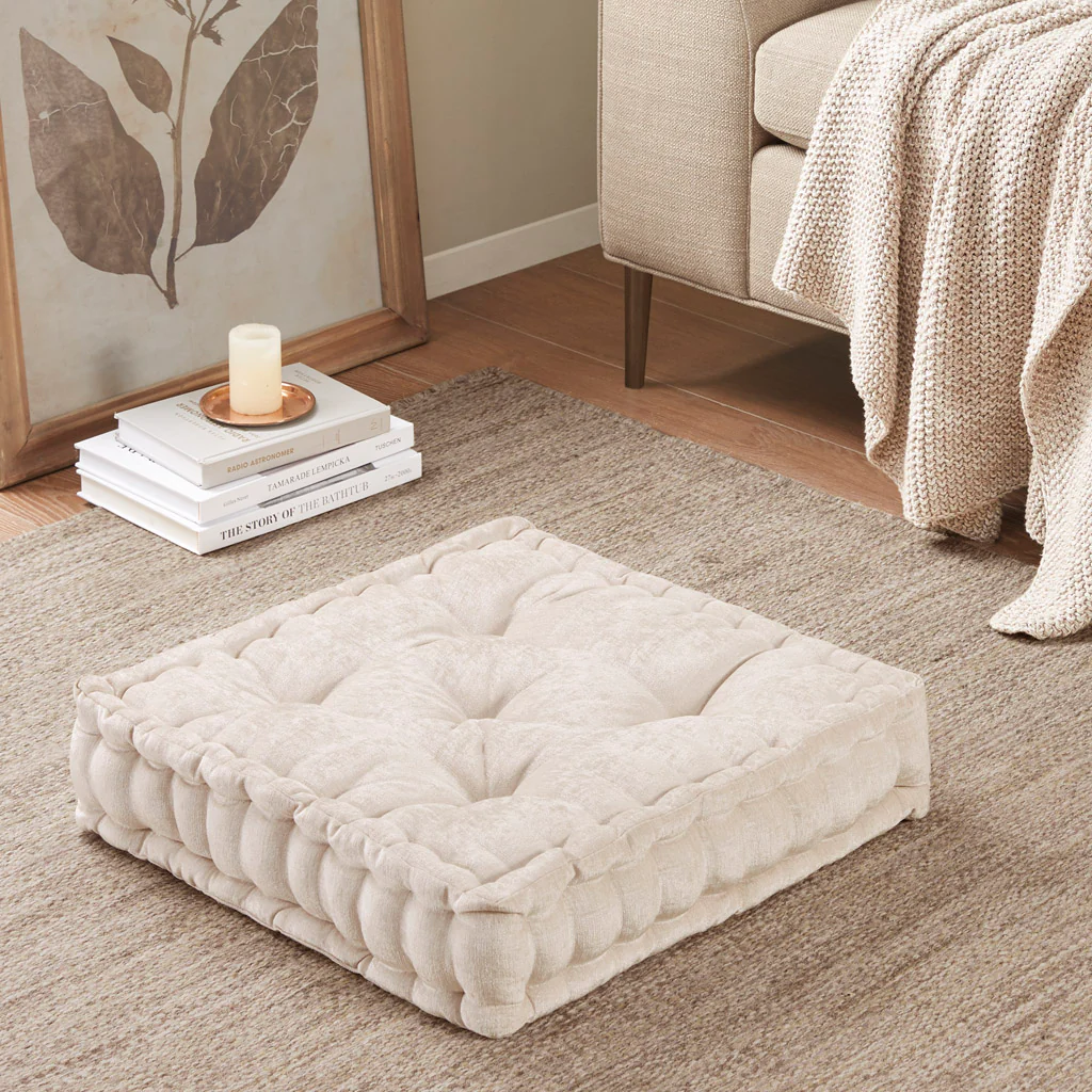 Chenille Tufted Square Floor Cushion - Image 31