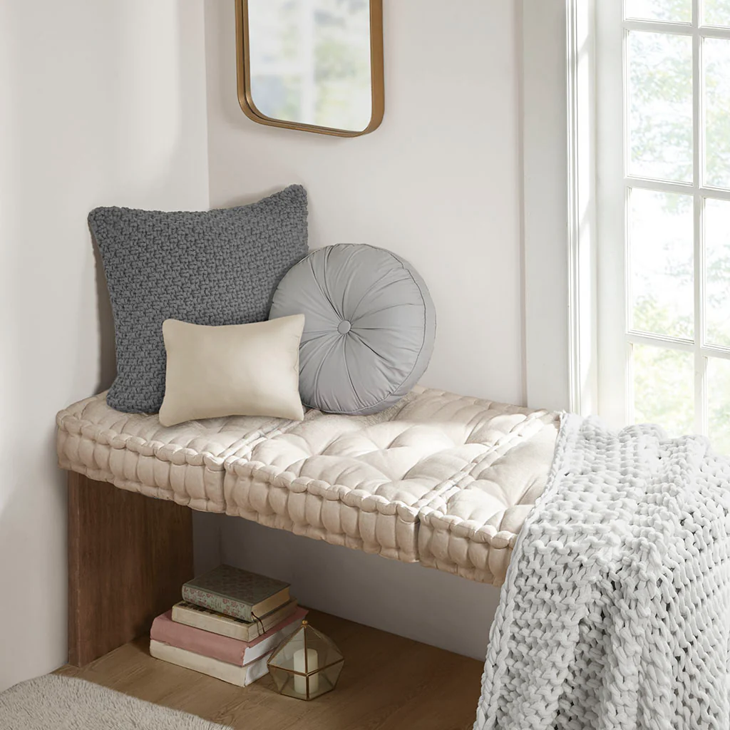 Chenille Tufted Square Floor Cushion - Image 35