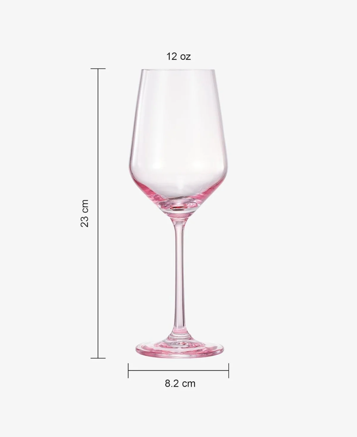 Poptail Pink Colored Crystal Wine Glasses Set of 2 - Image 4