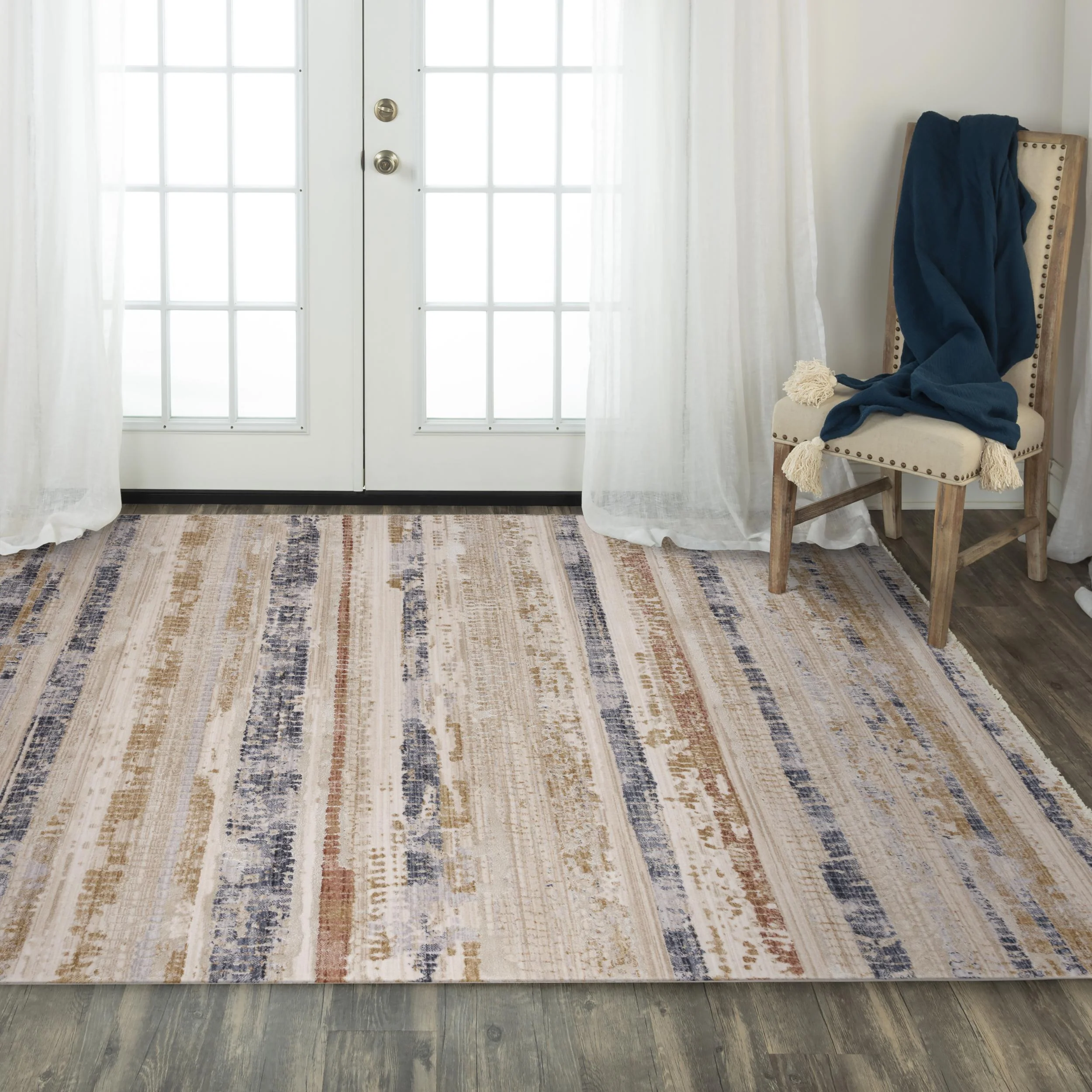 Power Loomed Abstract/Striped Area Rug - Image 2