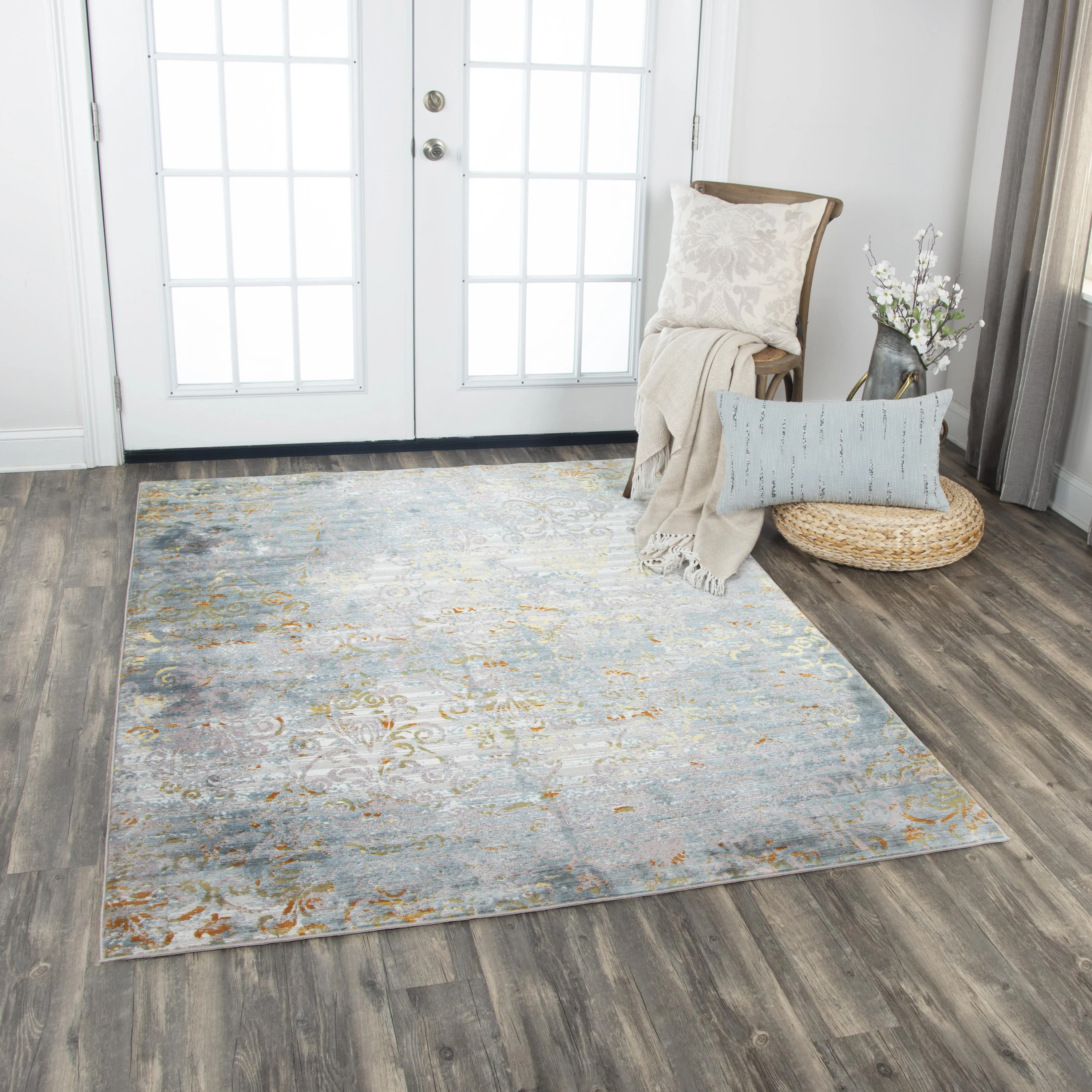 Power Loomed Broken Damask Area Rug - Image 2