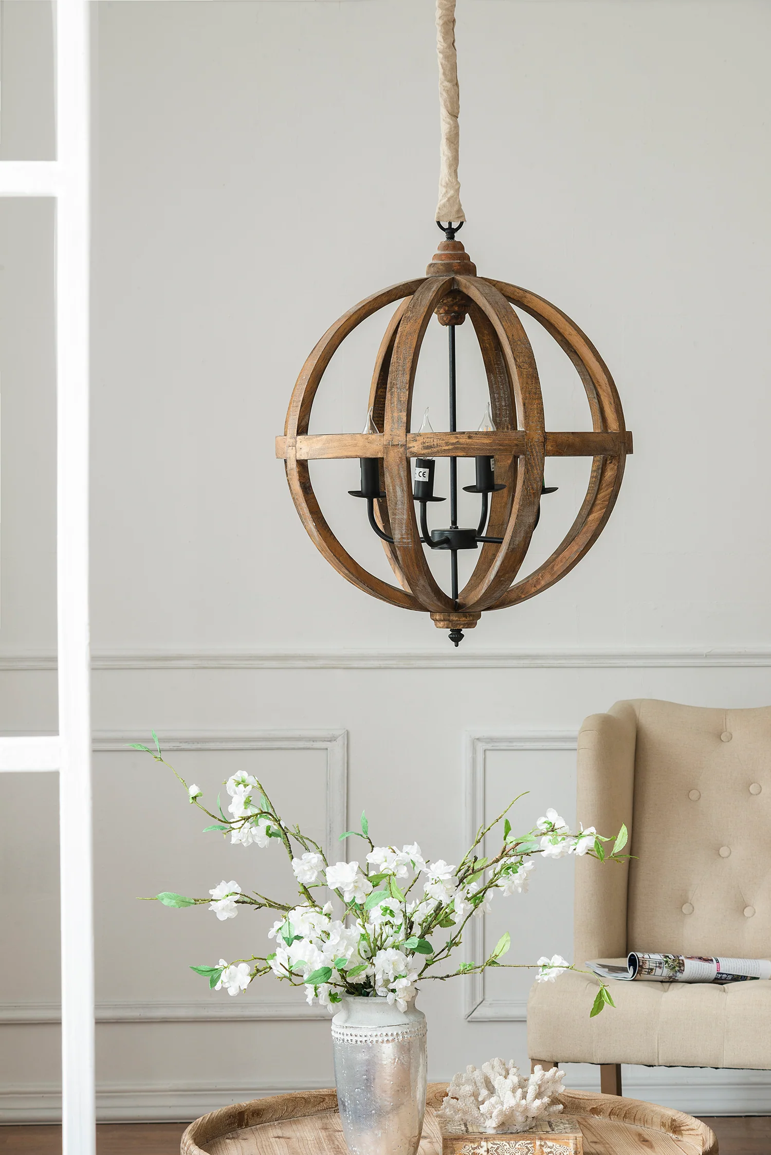 Pratt Sphere Four-Light Chandelier - Image 4