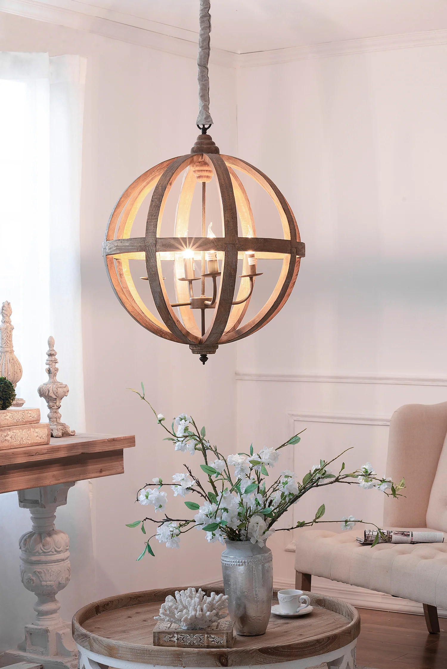 Pratt Sphere Four-Light Chandelier - Image 5
