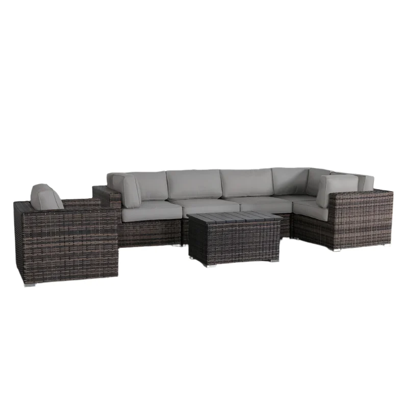 Pre-Assembled 7-Piece Rattan Sectional - Image 2