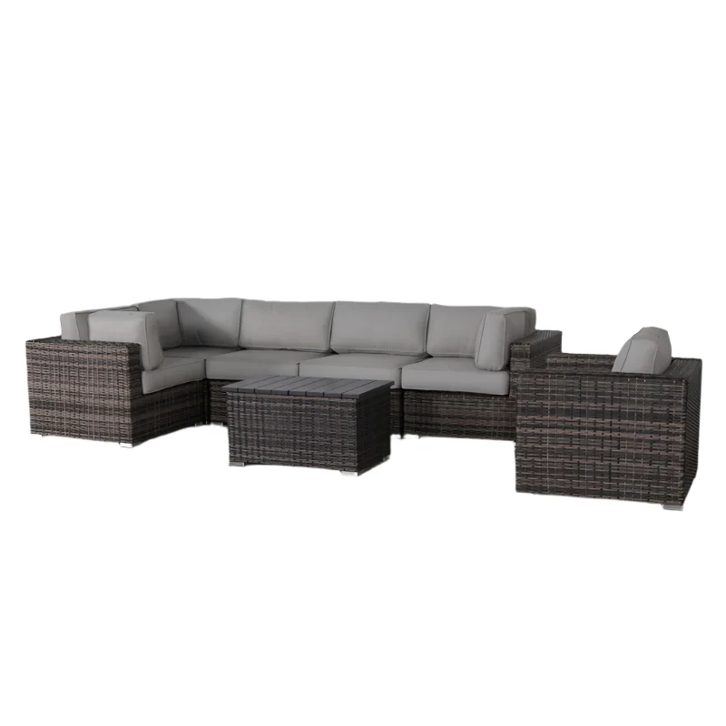 Pre-Assembled 7-Piece Rattan Sectional - Image 3