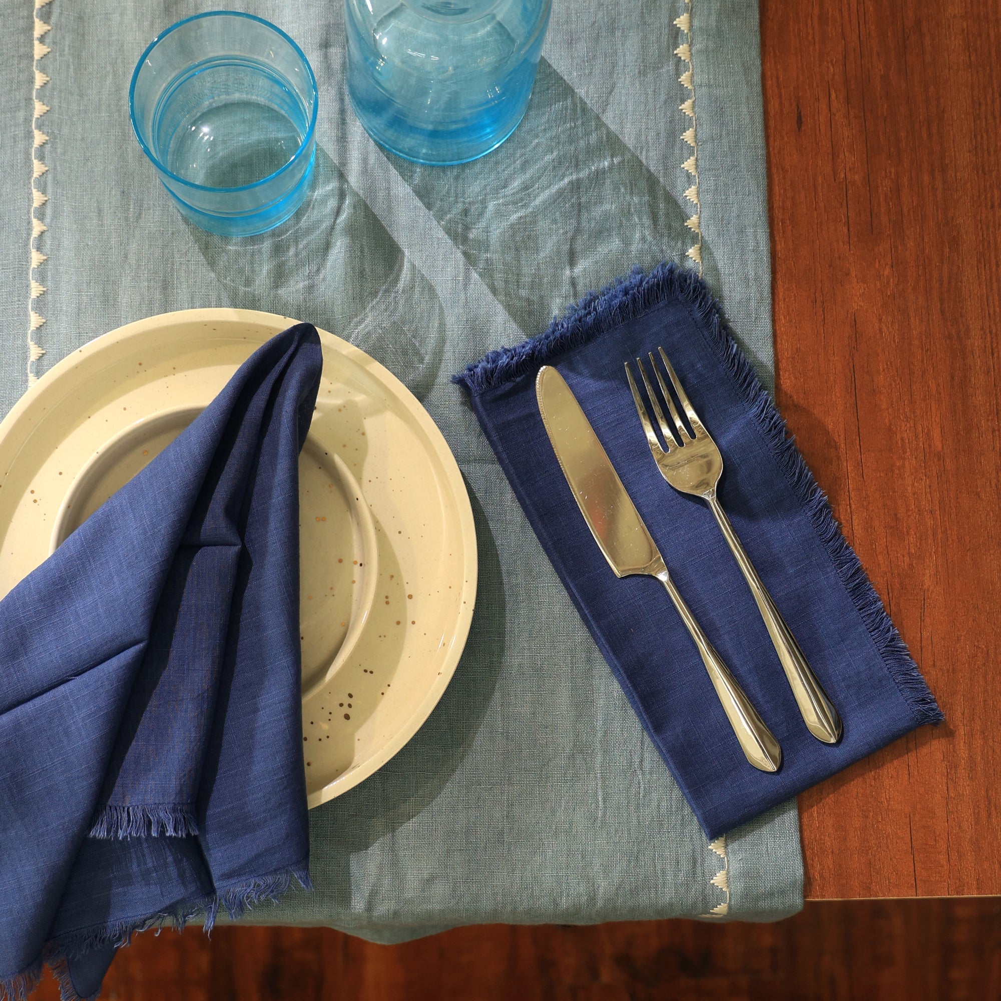 Premium Cotton Classic Hemstitch 20x20 Dinner Napkins, Set of 4 - Image 2