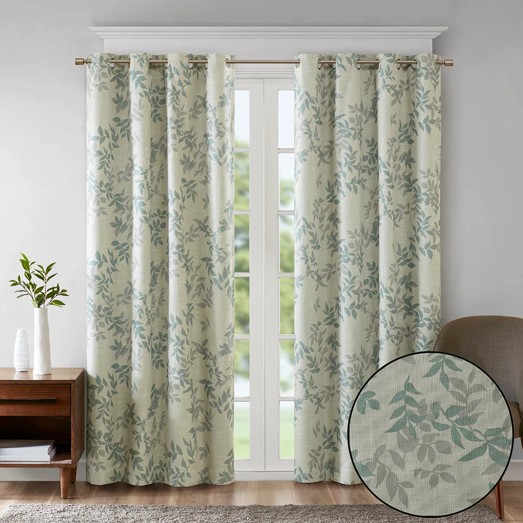 Printed Botanical Blackout Curtain Panel - Image 7