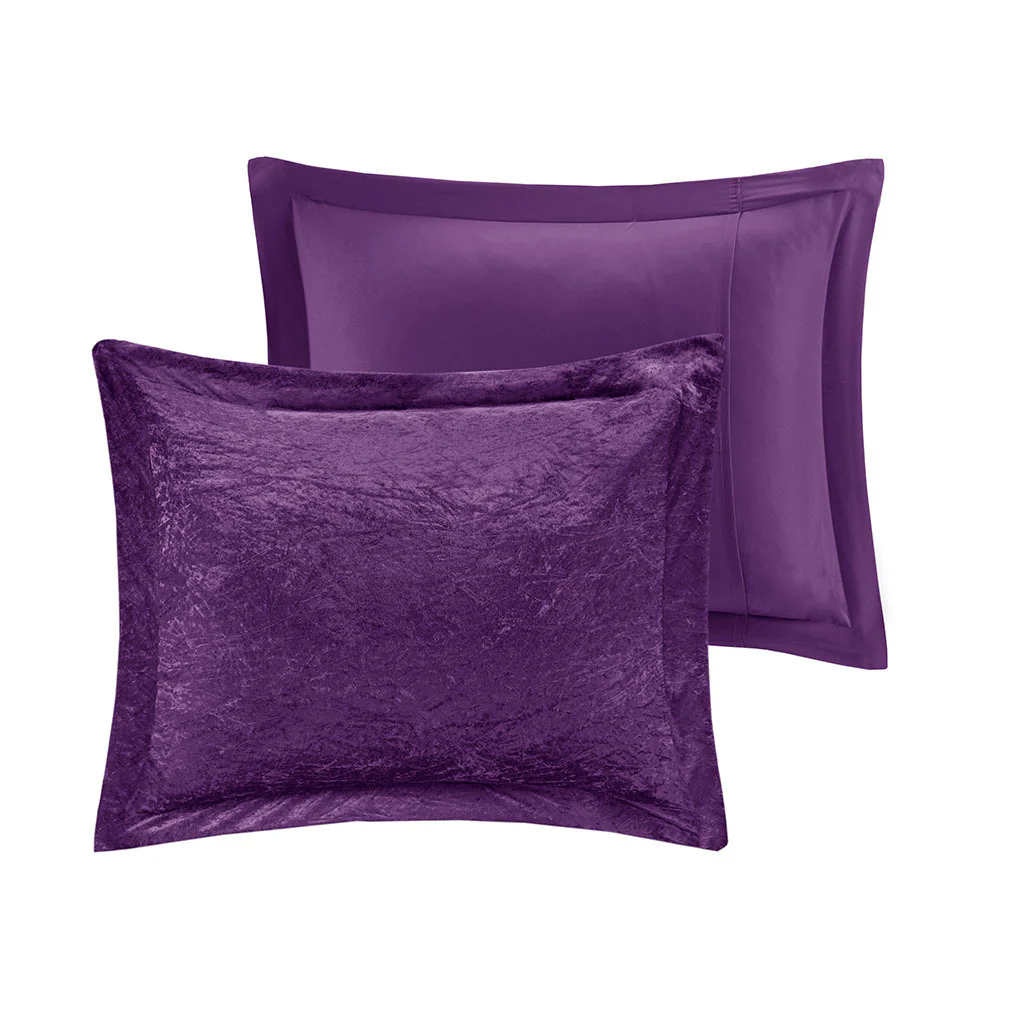 Purple Velvet Twin/Twin XL Comforter Set with Throw Pillow - Image 10