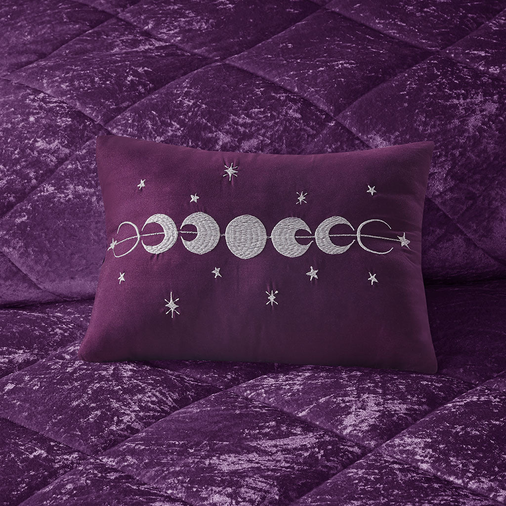 Purple Velvet Twin/Twin XL Comforter Set with Throw Pillow - Image 8