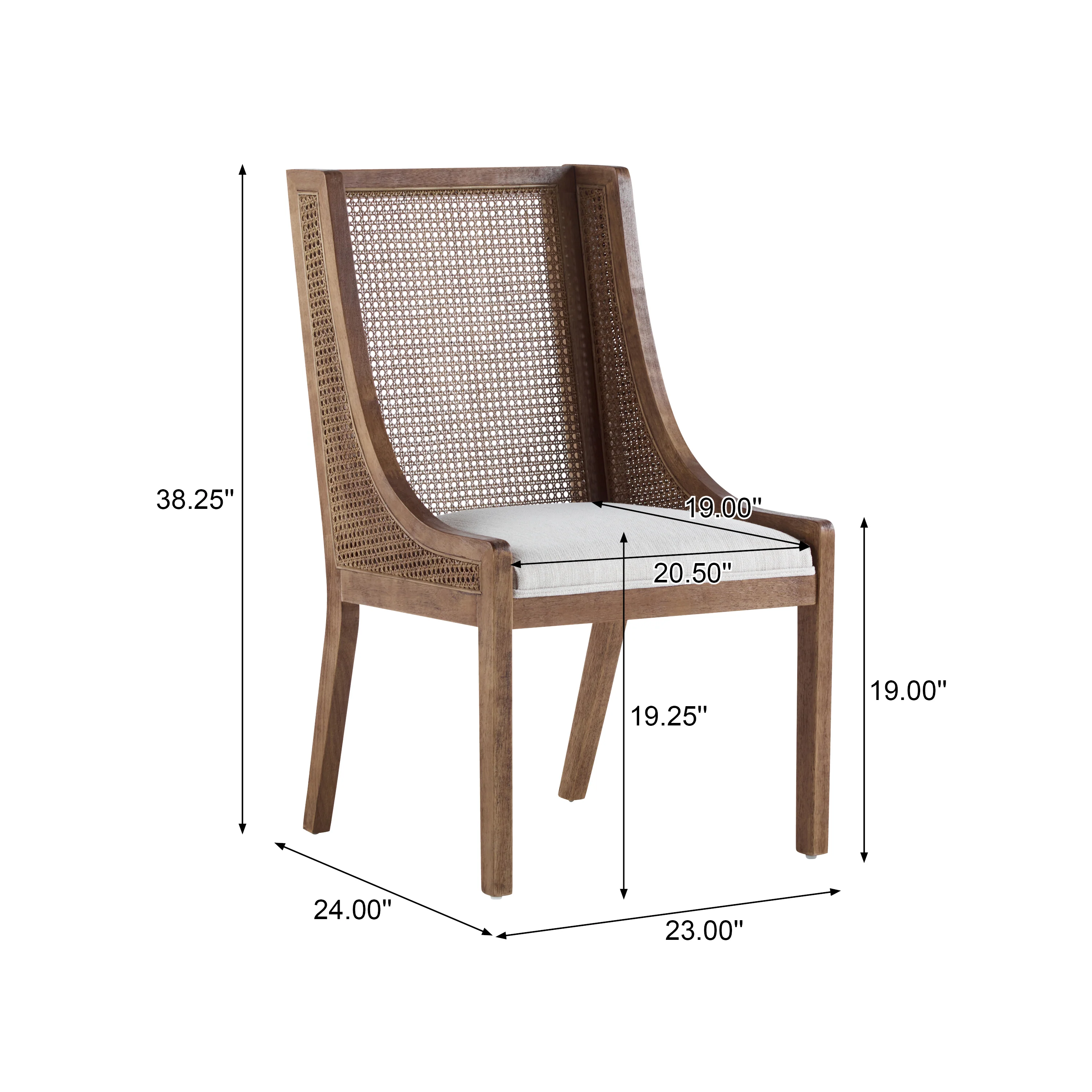 Rattan Wingback Dining Chair, Set of 2 - Image 14