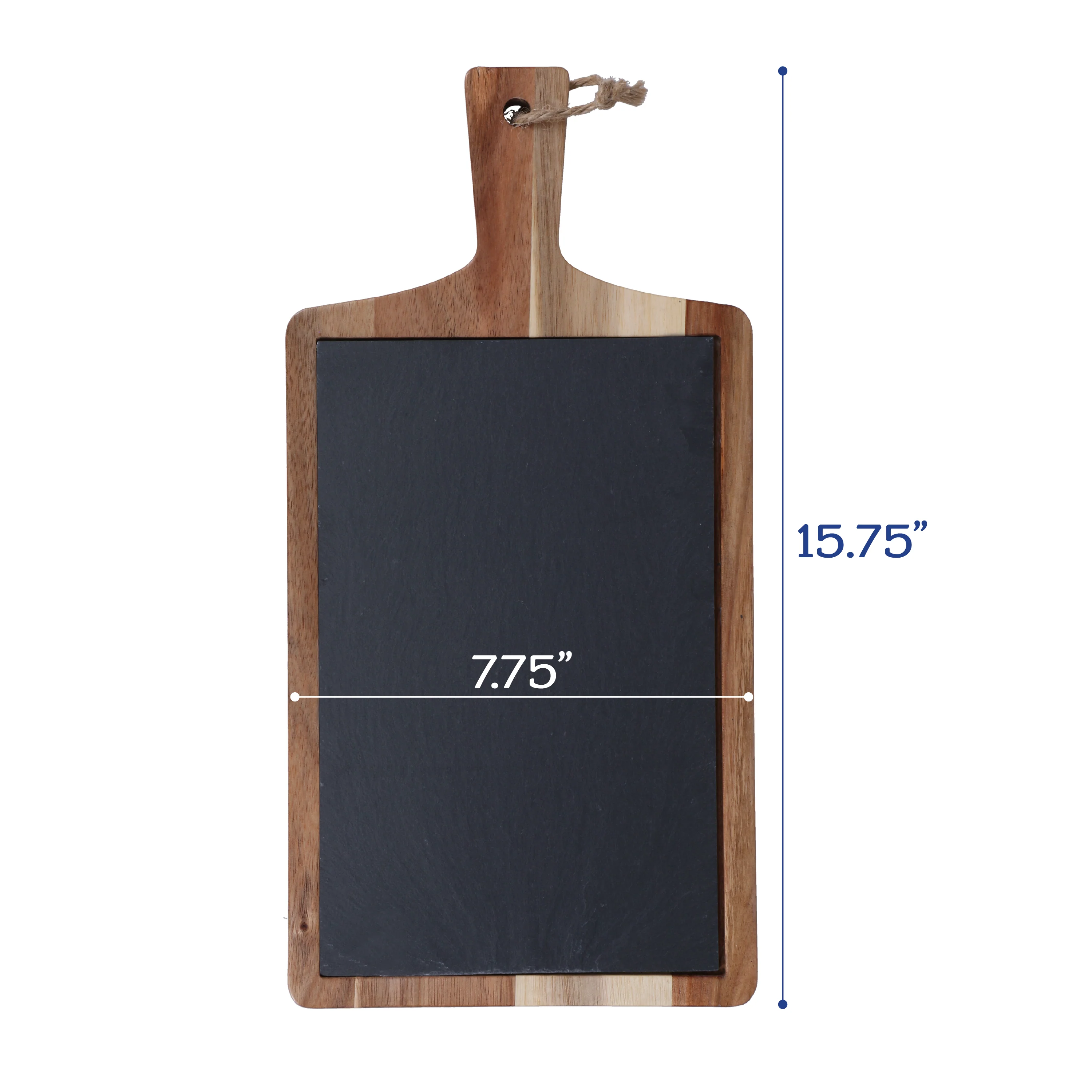Rectangular Set of 3 Slate and Wood Serving Boards - Image 3