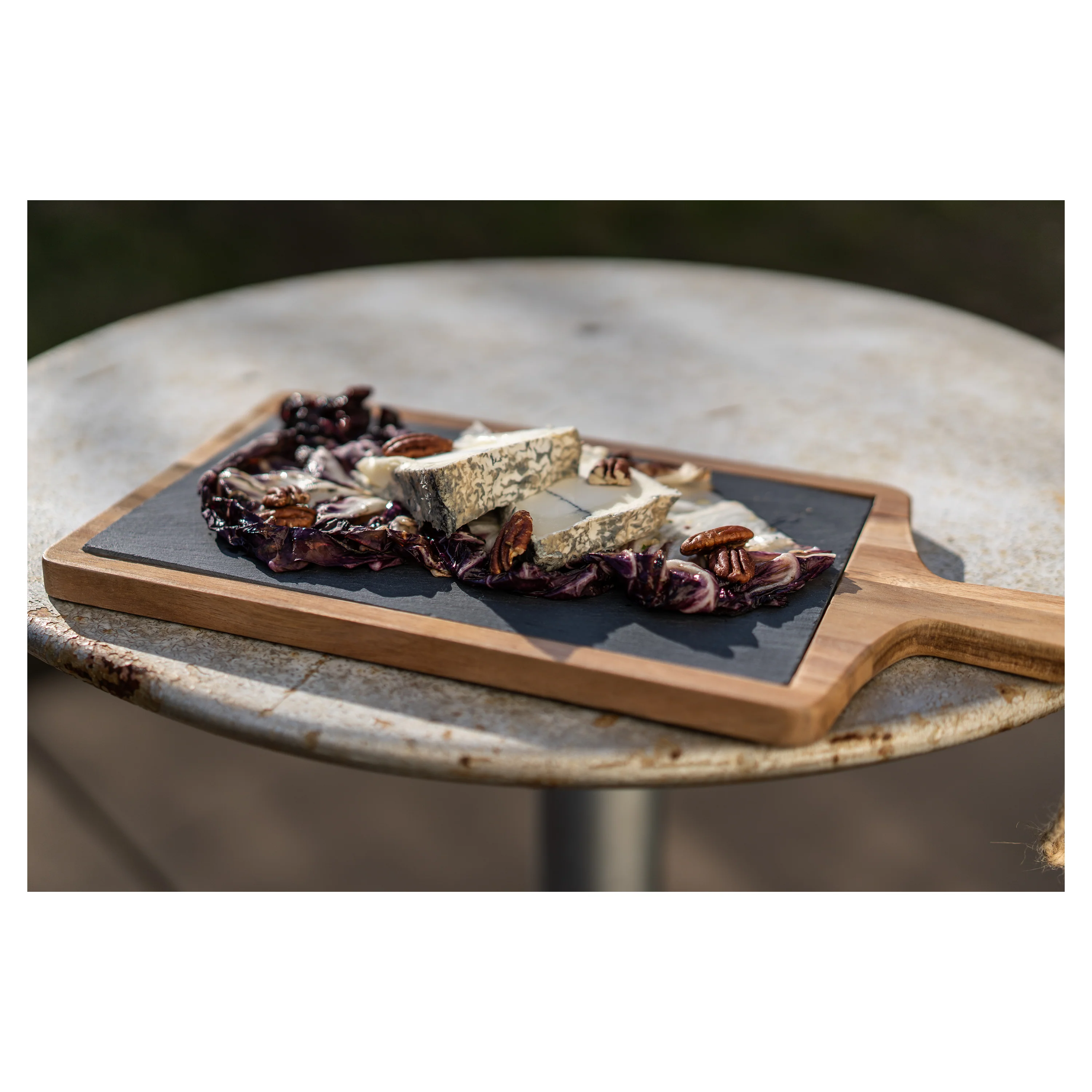 Rectangular Set of 3 Slate and Wood Serving Boards - Image 7