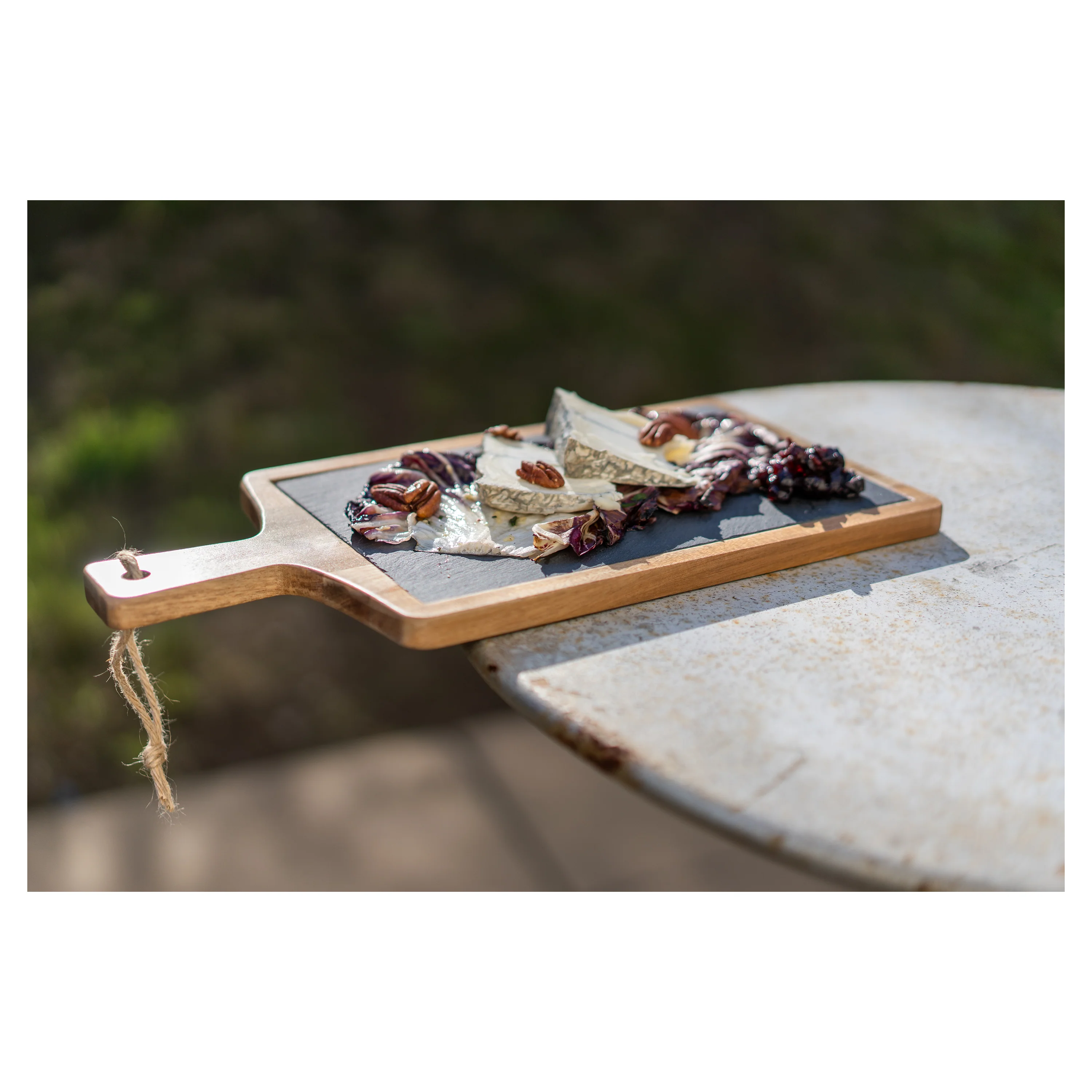 Rectangular Set of 3 Slate and Wood Serving Boards - Image 8