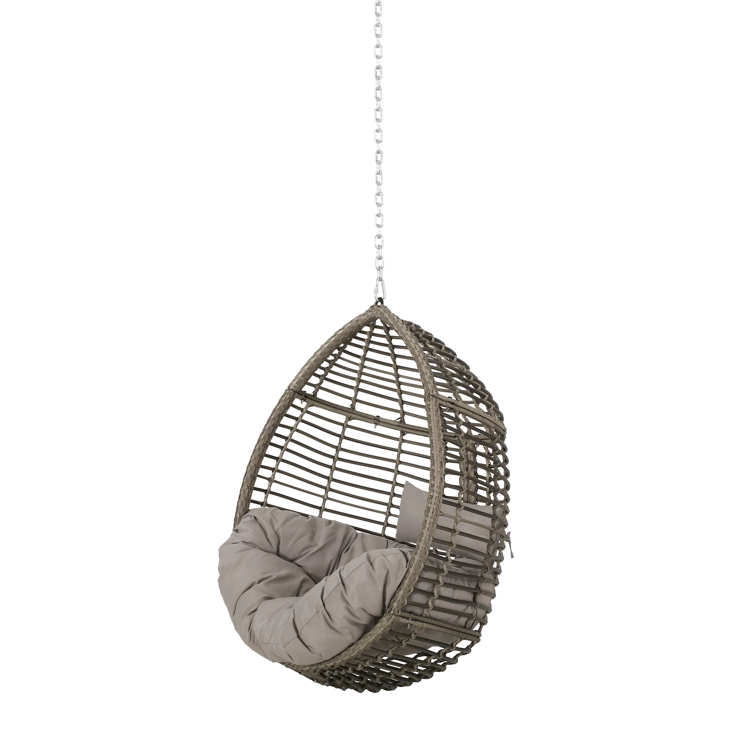 Relished Outdoor Rattan Swingasan™ Hanging Chair with Seat Cushion and Teardrop Shape - Image 12