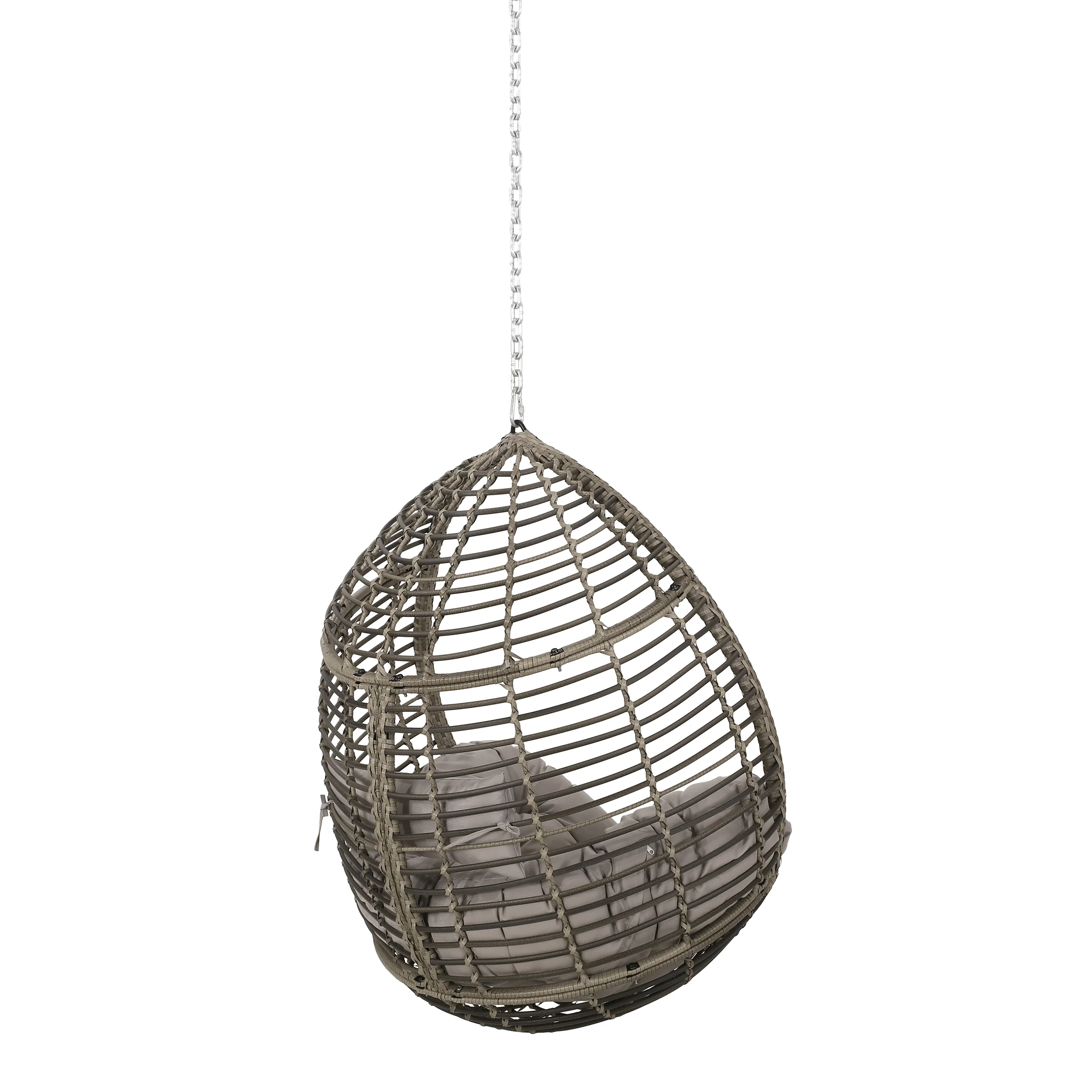 Relished Outdoor Rattan Swingasan™ Hanging Chair with Seat Cushion and Teardrop Shape - Image 13