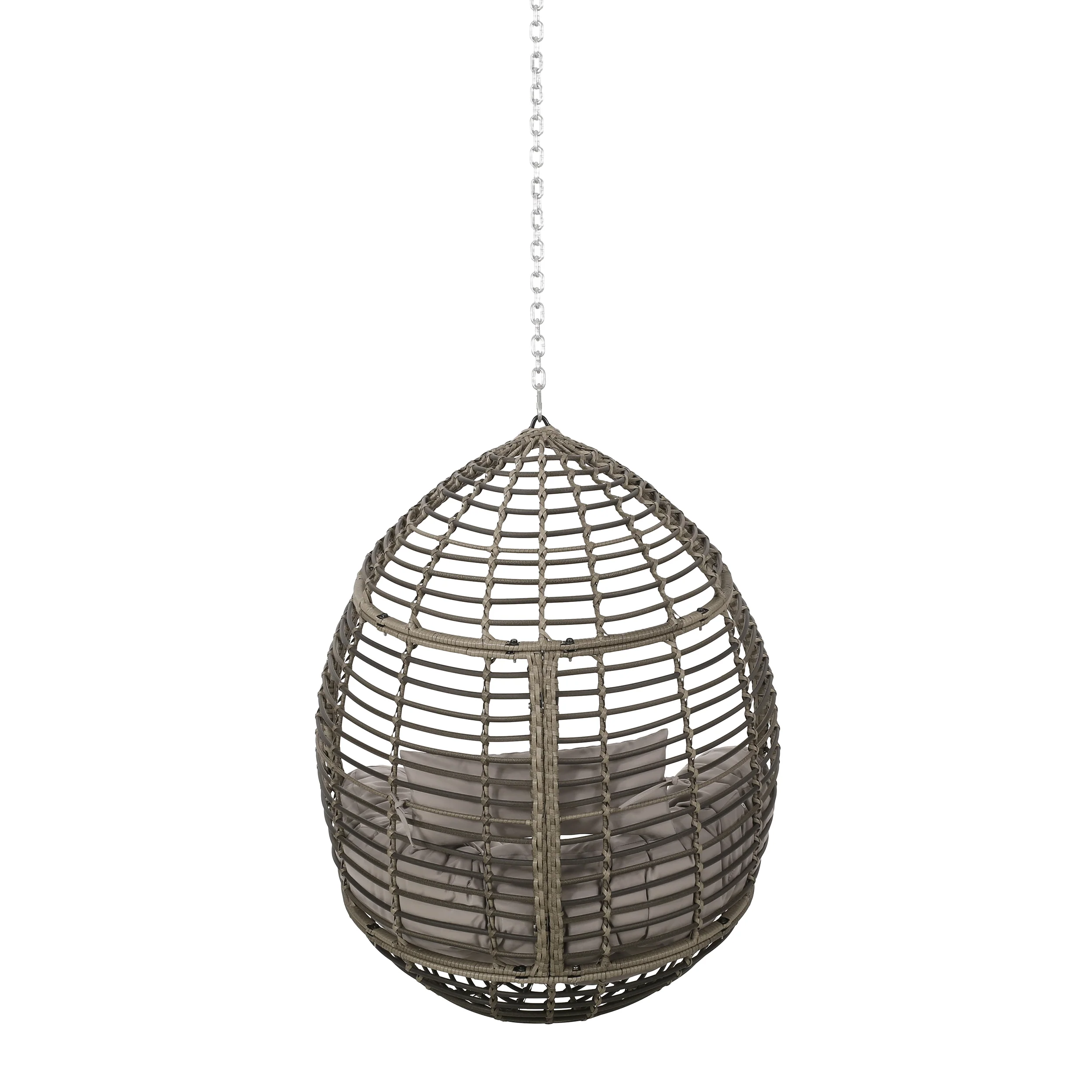 Relished Outdoor Rattan Swingasan™ Hanging Chair with Seat Cushion and Teardrop Shape - Image 15
