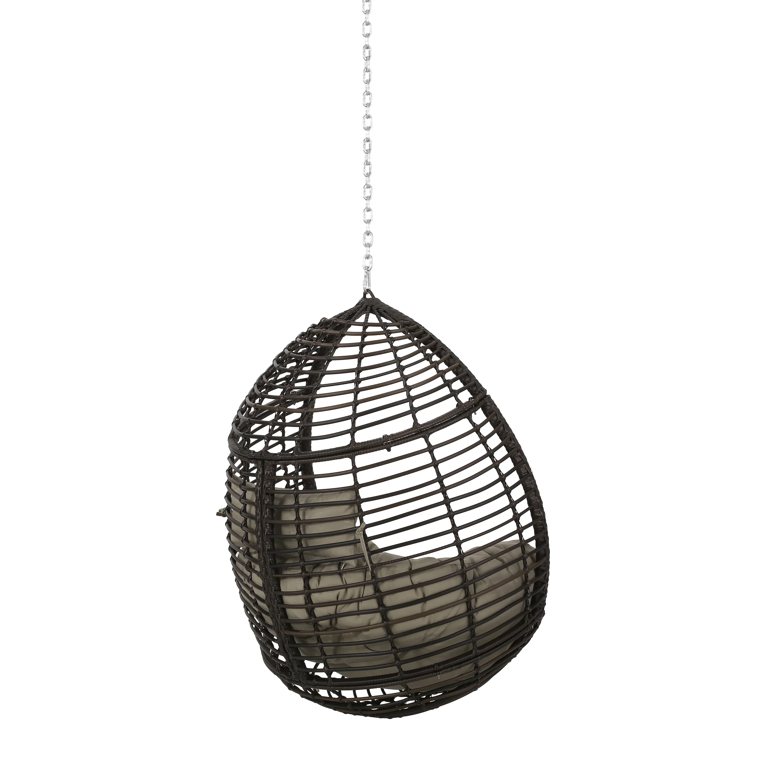 Relished Outdoor Rattan Swingasan™ Hanging Chair with Seat Cushion and Teardrop Shape - Image 4