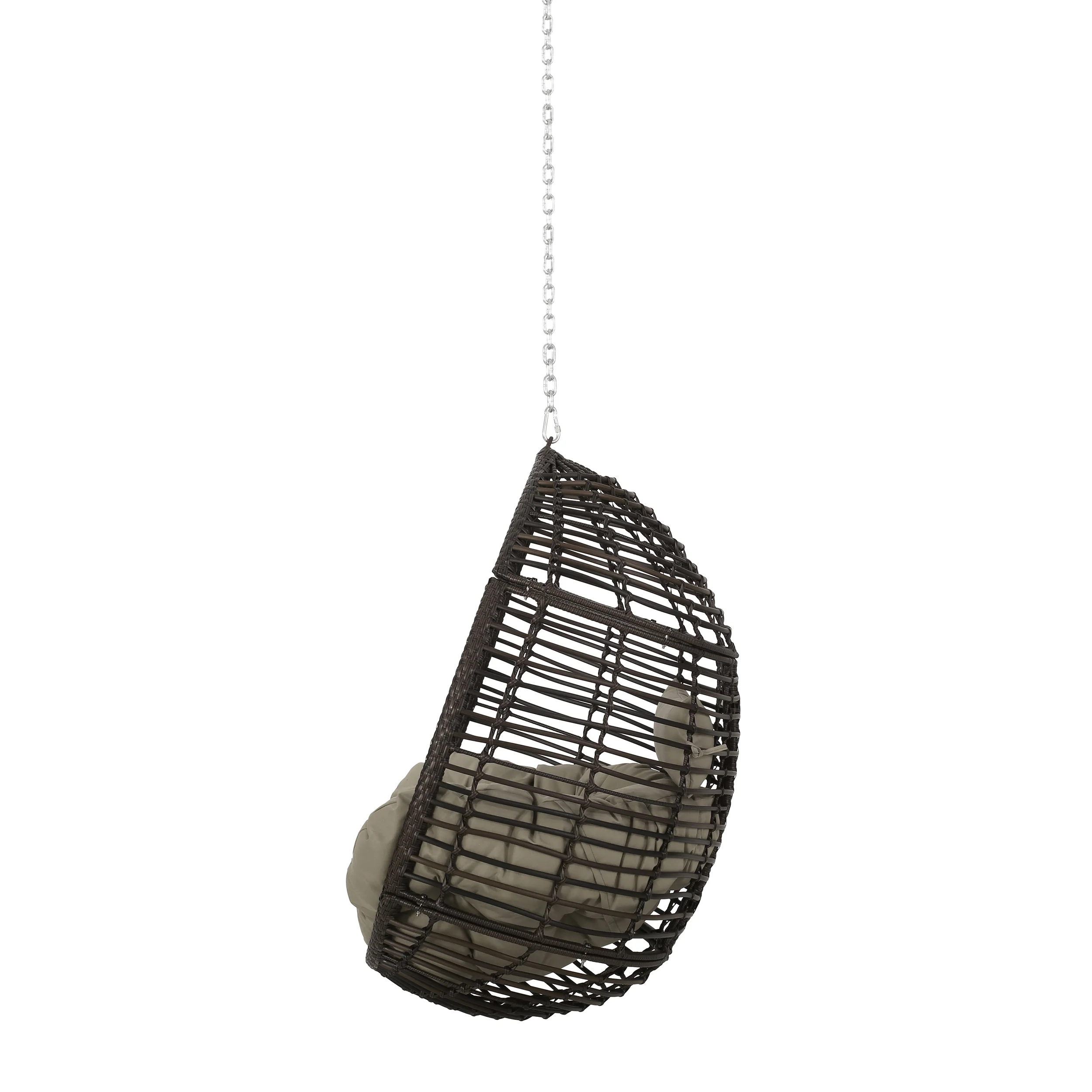 Relished Outdoor Rattan Swingasan™ Hanging Chair with Seat Cushion and Teardrop Shape - Image 5