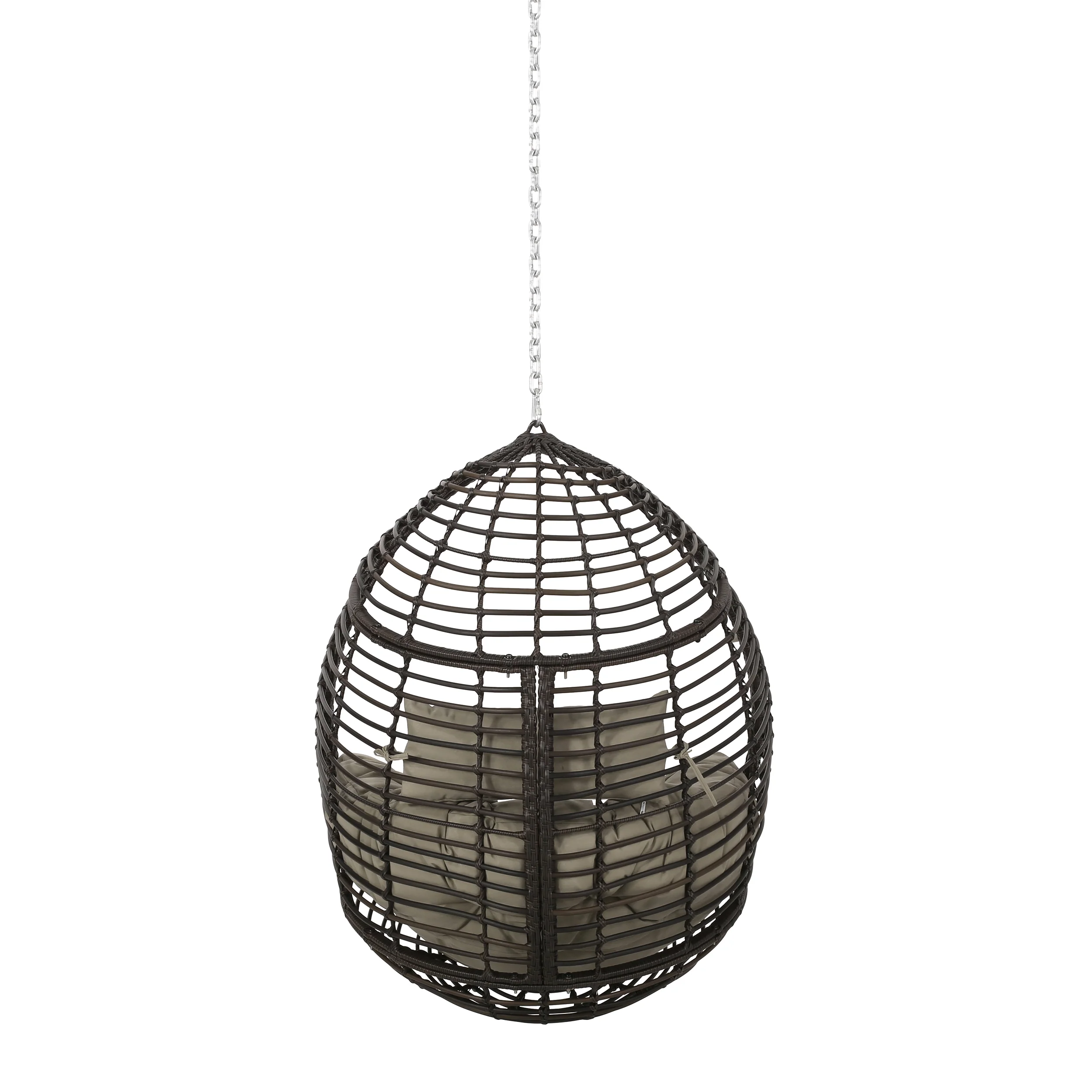 Relished Outdoor Rattan Swingasan™ Hanging Chair with Seat Cushion and Teardrop Shape - Image 6