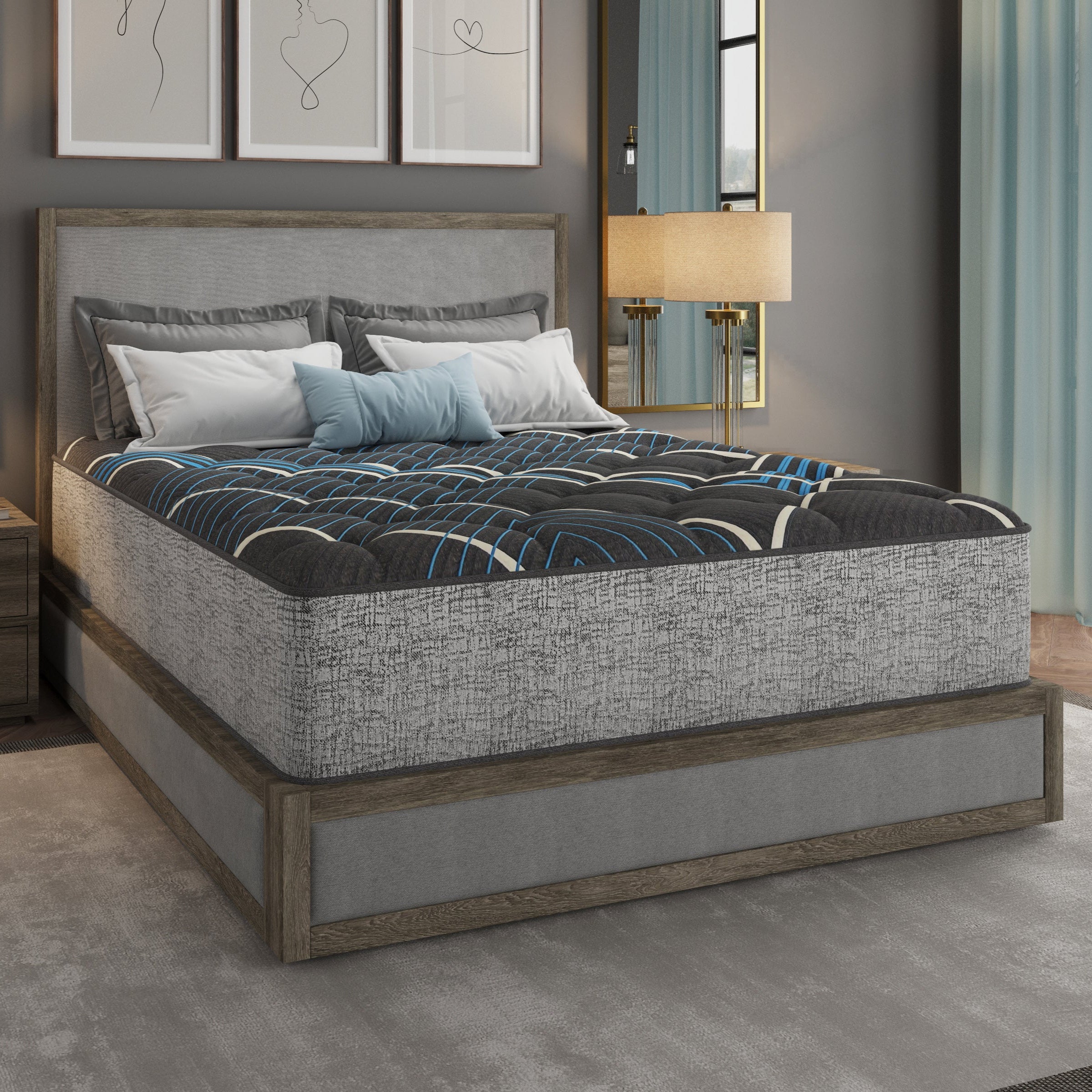 Restonic Comfort Care 14" Hybrid Mattress, Individual Pocketed Coil Mattress, Firm Comfort