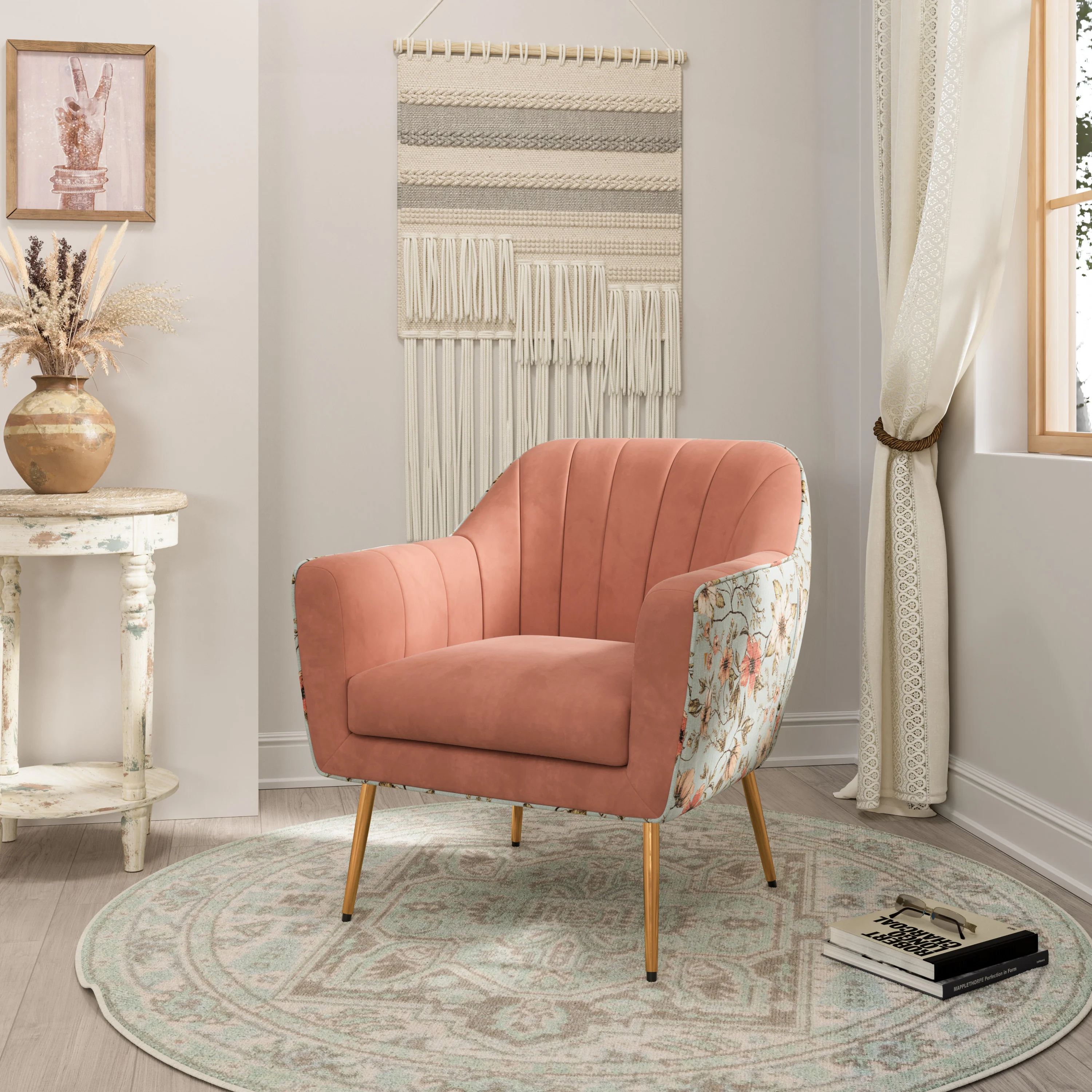 Rose Pink Accent Chair - Image 2