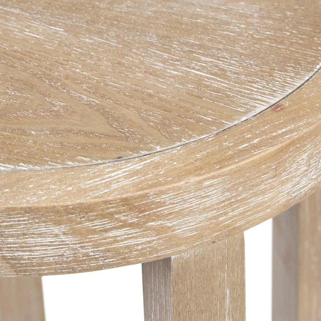 Round Accent Table with Lower Rattan Cane Shelf - Image 5
