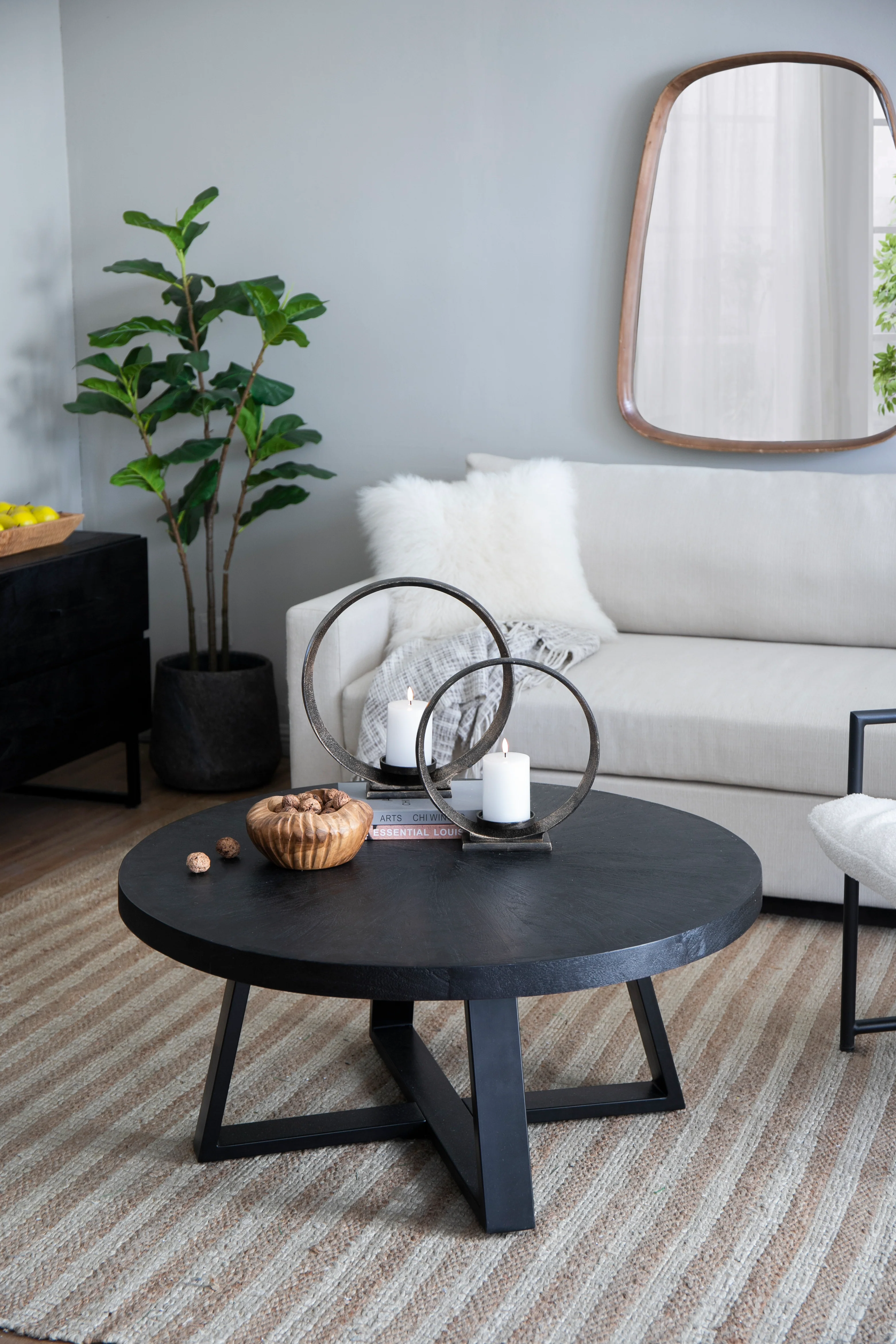 Round Coffee Table, Black - Image 11