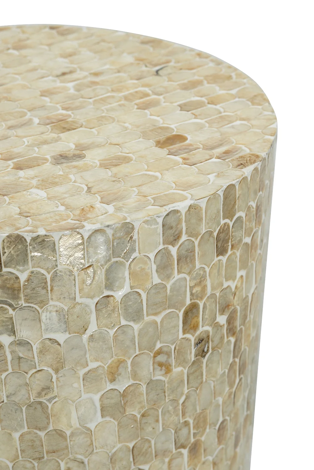 Round Gold Capiz Side Table - Image 4
