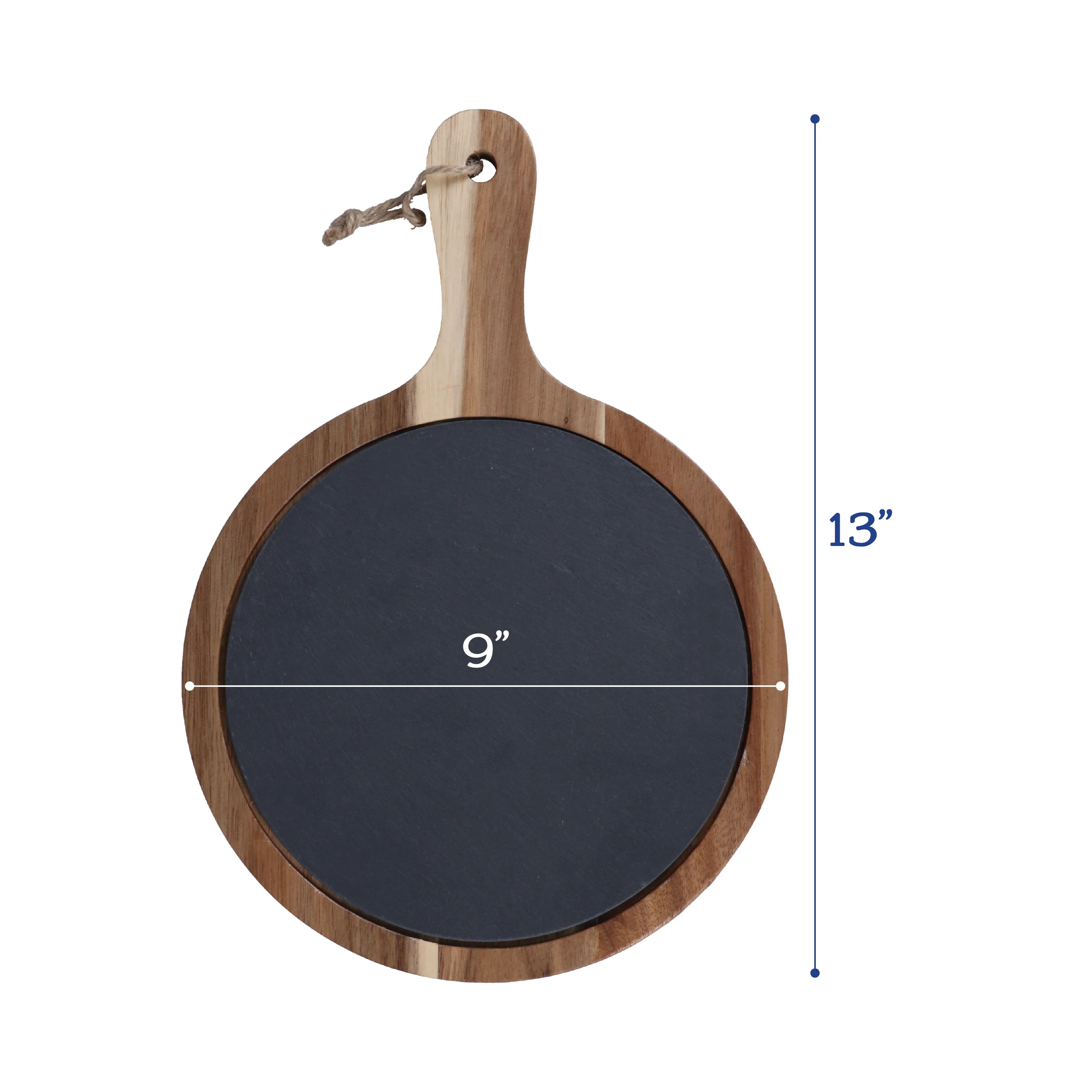 Round Set of 3 Slate and Wood Serving Boards - Image 4