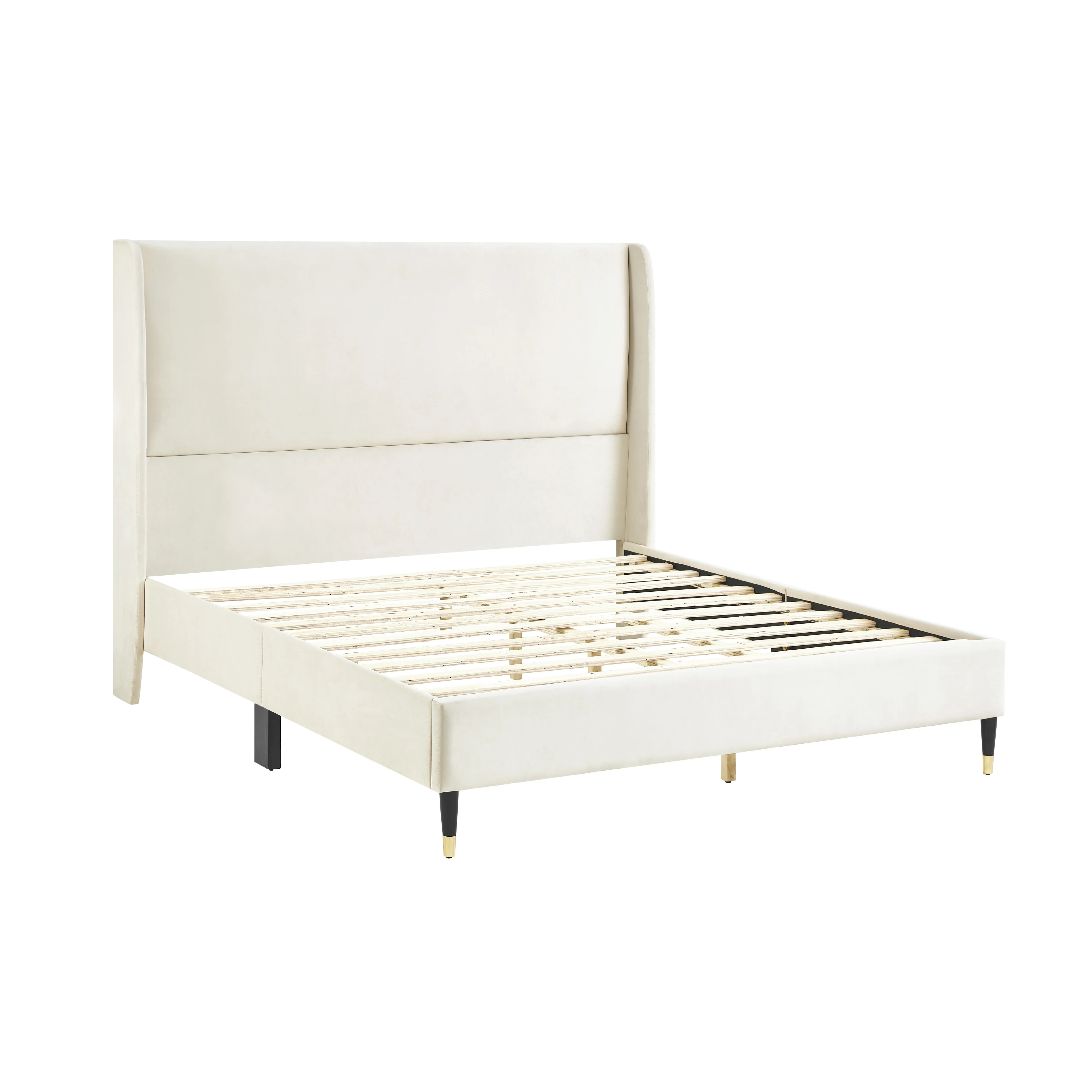 Rozita Velvet Wingback Platform Bed - Image 7