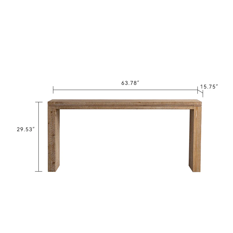 Rustic Console Table with Carved Detail - Image 7