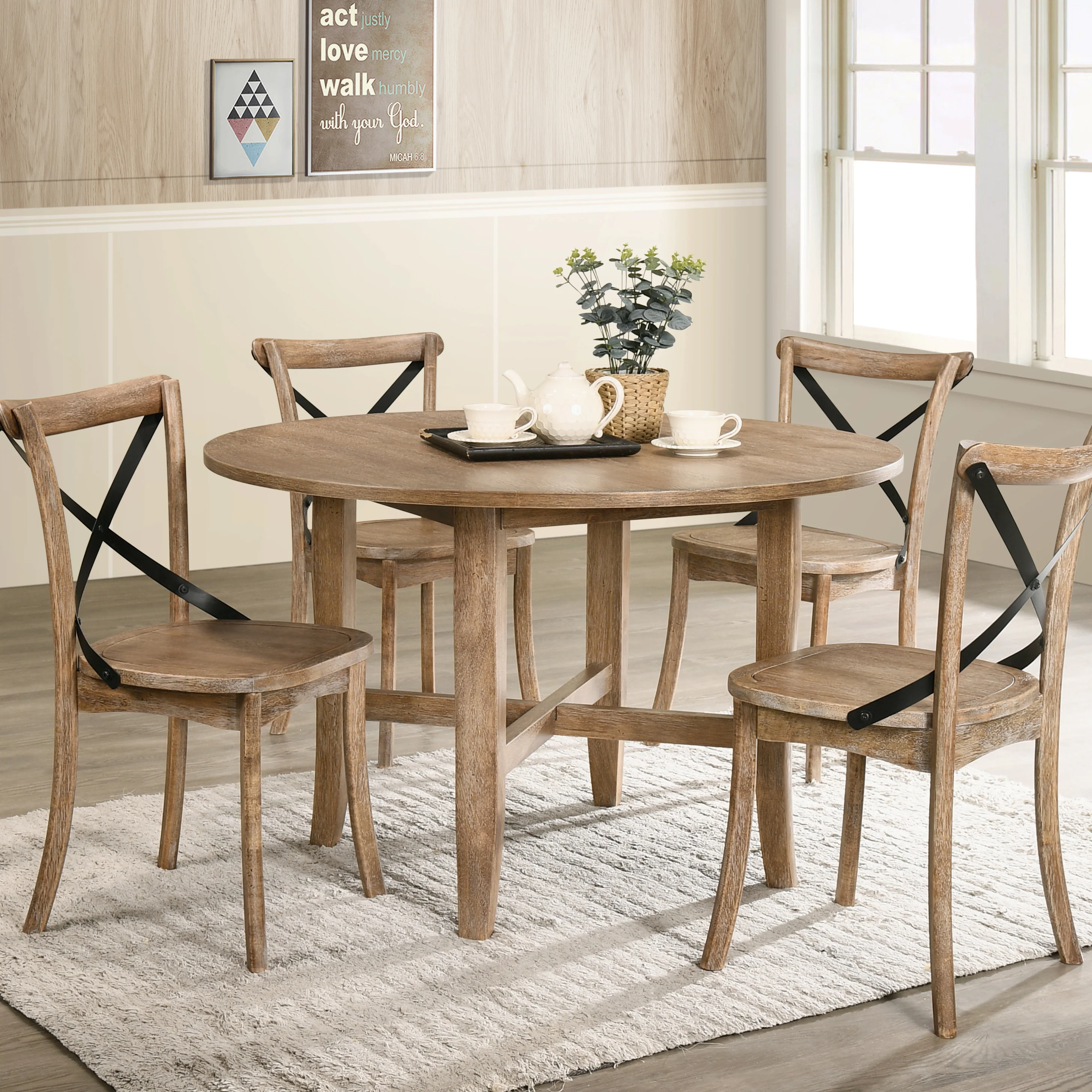 Rustic Oak Dining Chair, Set of 2 - Image 7