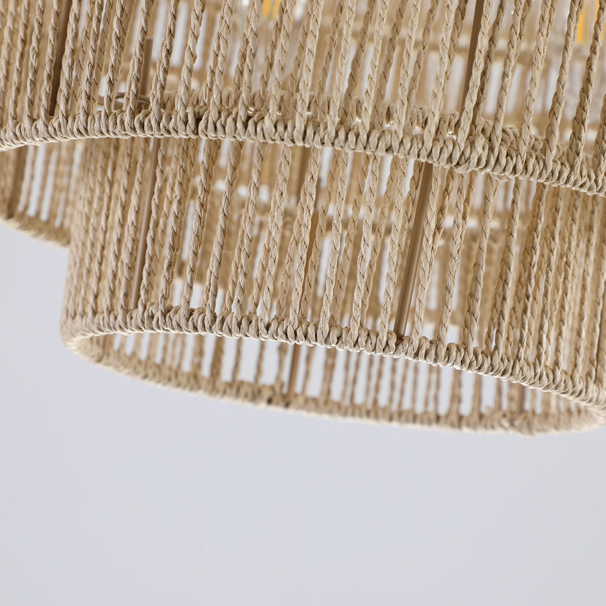 24" Modern 5-Layer Woven Rope Chandelier - Image 10