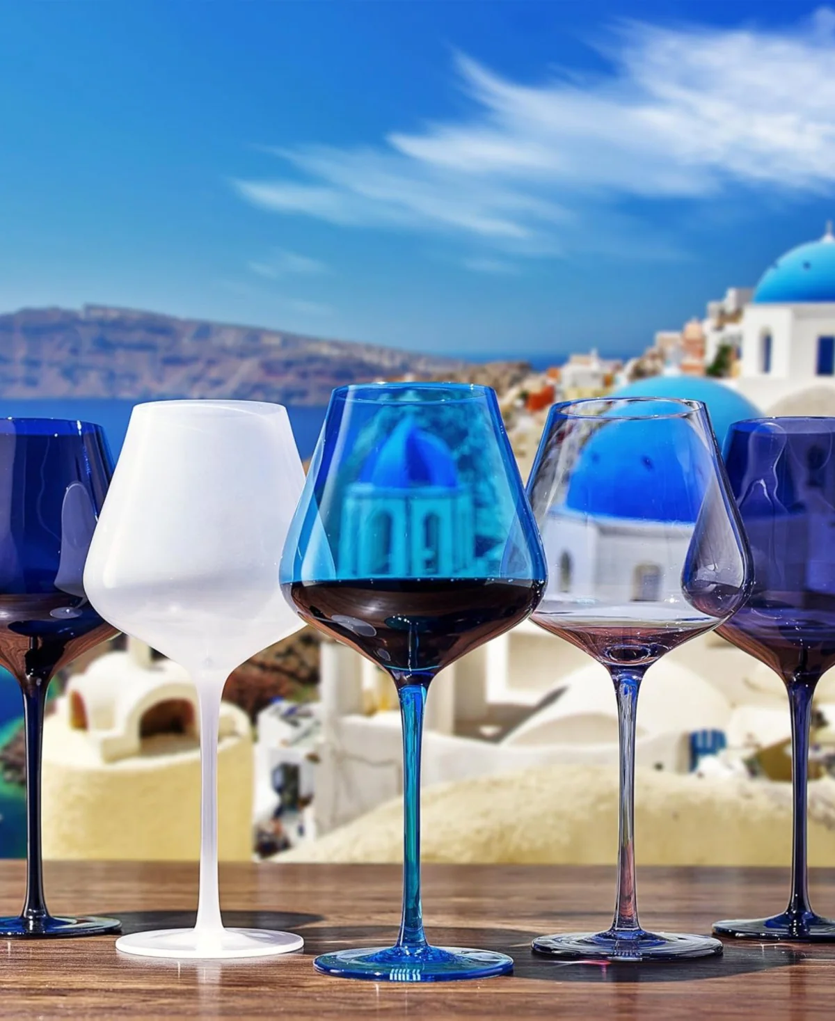 Santorini Wine Glasses Set of 5 - Image 2