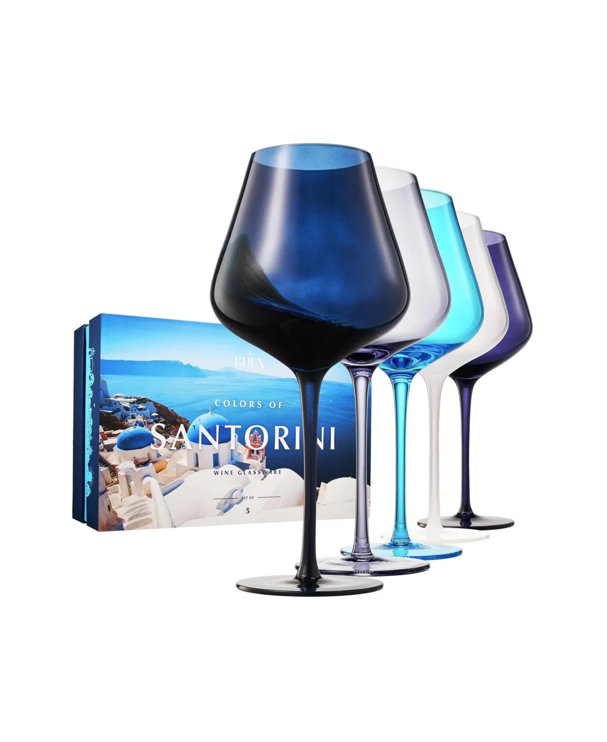 Santorini Wine Glasses Set of 5 - Image 3