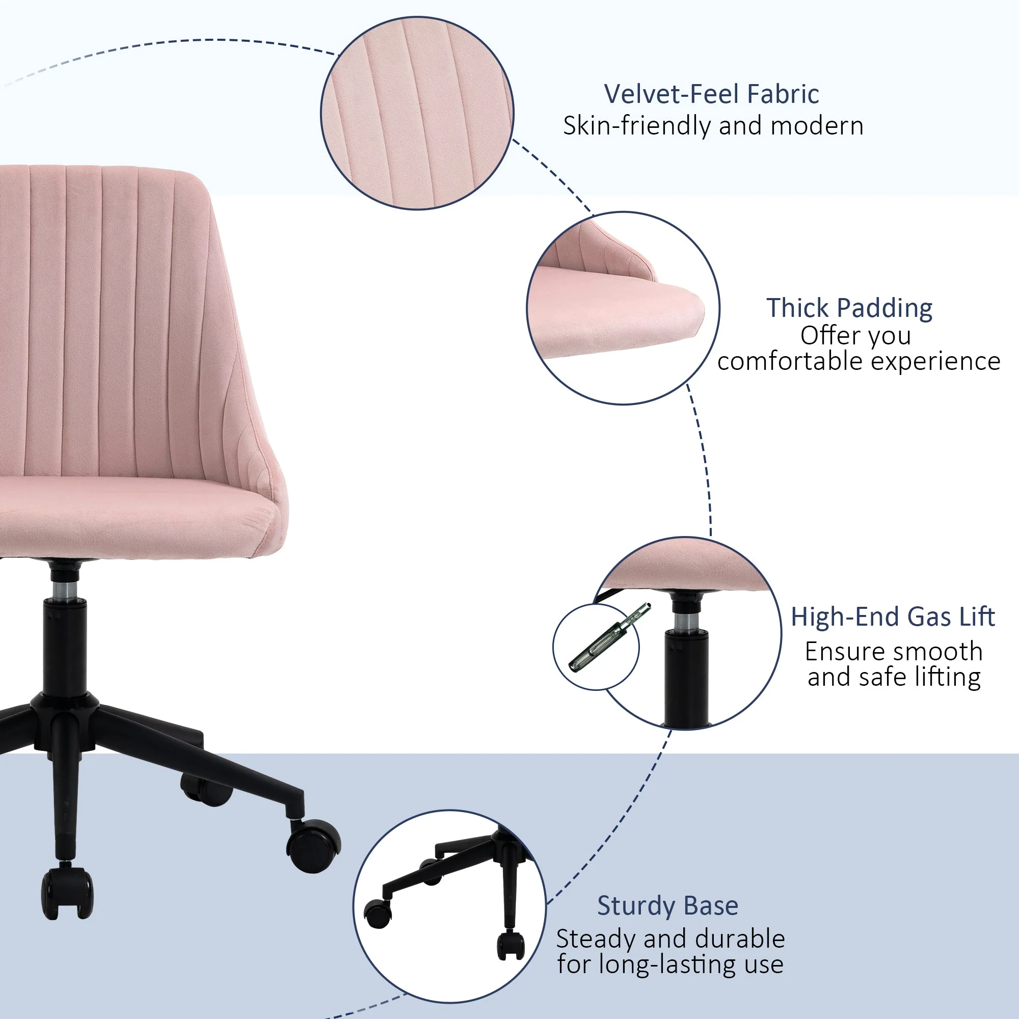 Scalloped Velvet Swivel Desk Chair - Image 14