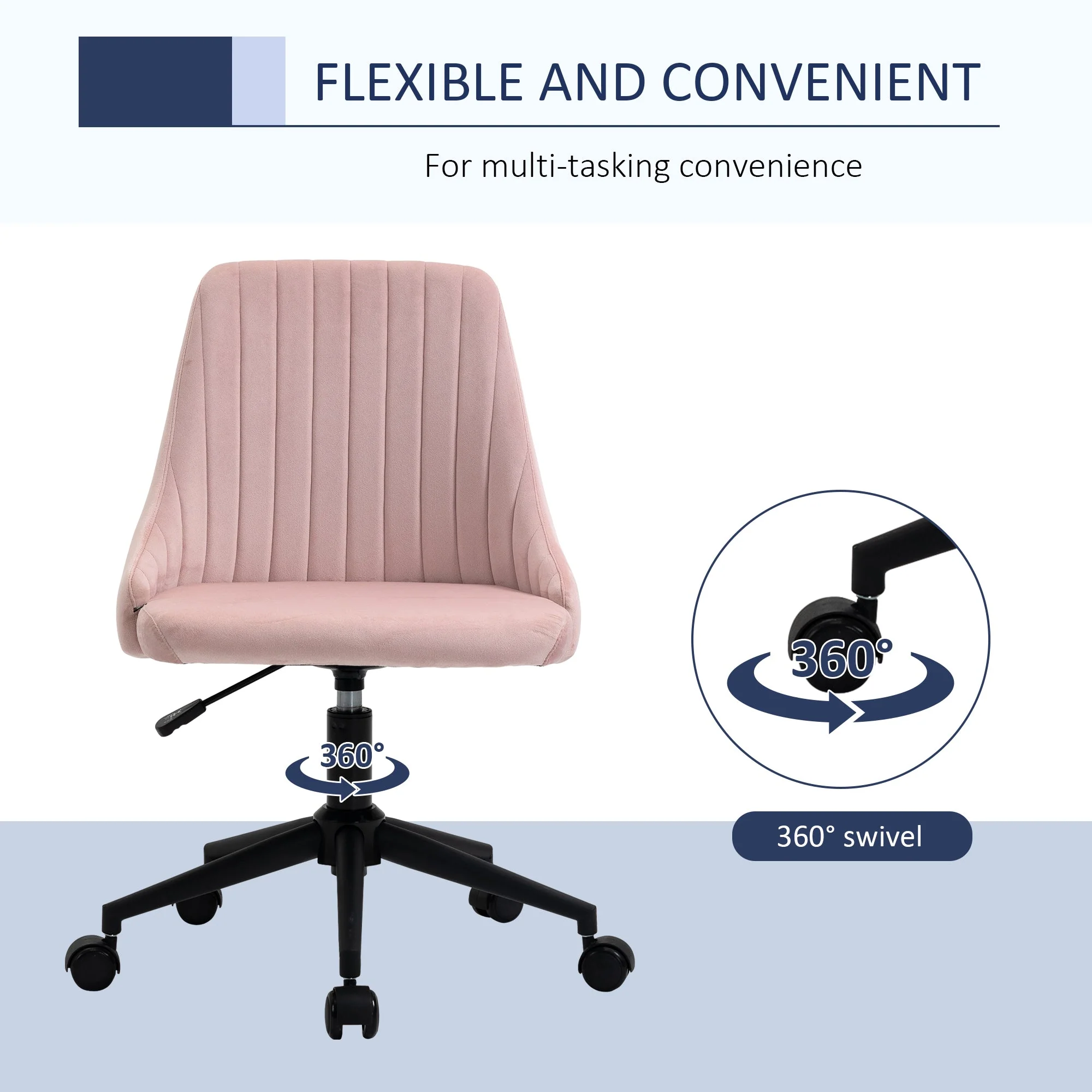 Scalloped Velvet Swivel Desk Chair - Image 15