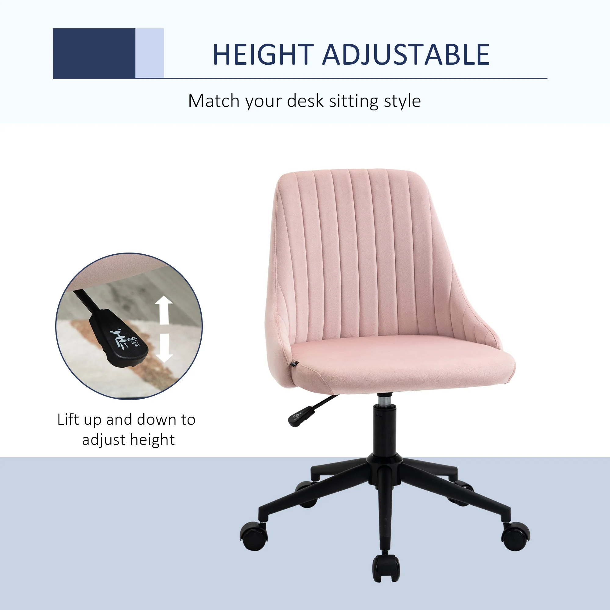 Scalloped Velvet Swivel Desk Chair - Image 17