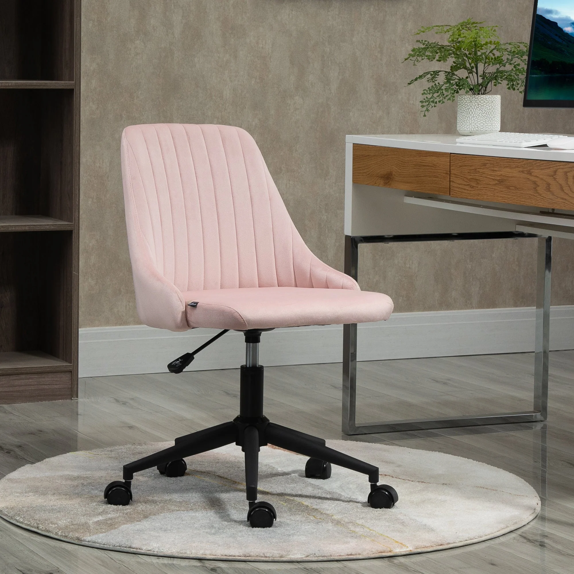 Scalloped Velvet Swivel Desk Chair - Image 19