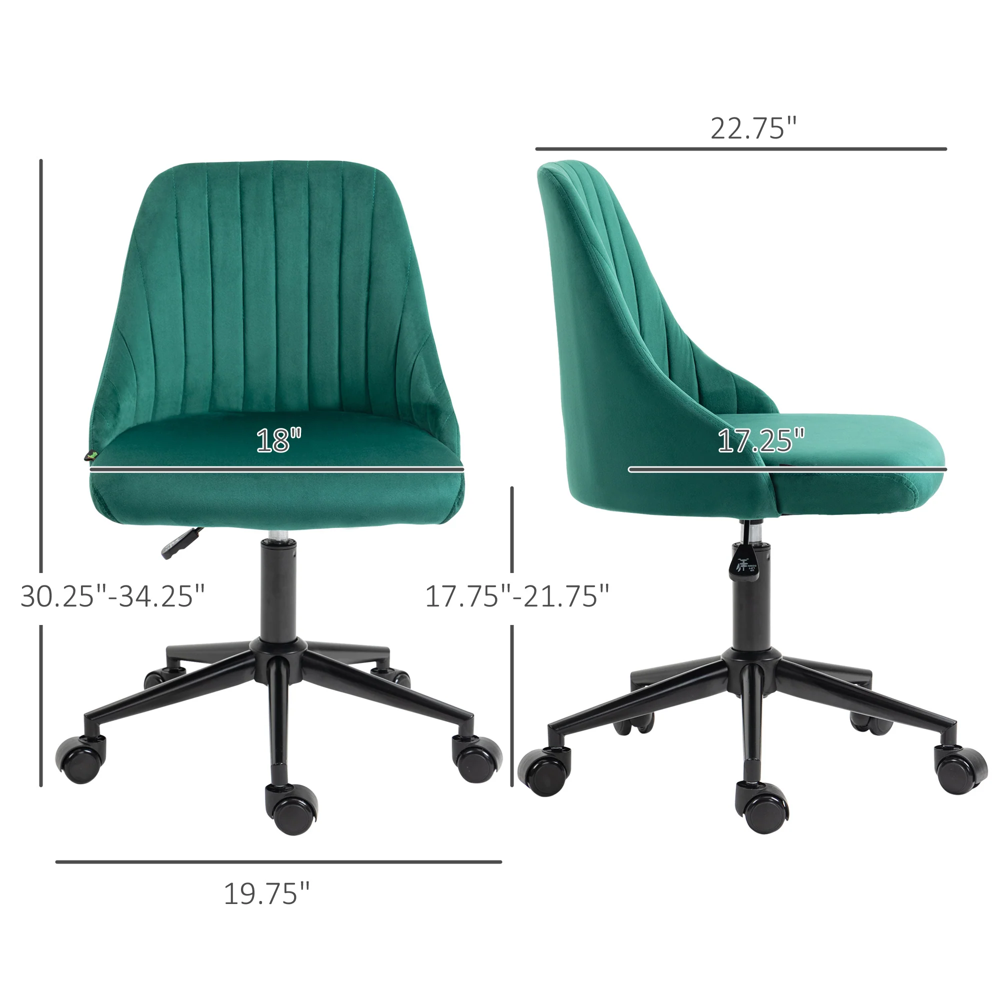 Scalloped Velvet Swivel Desk Chair - Image 8