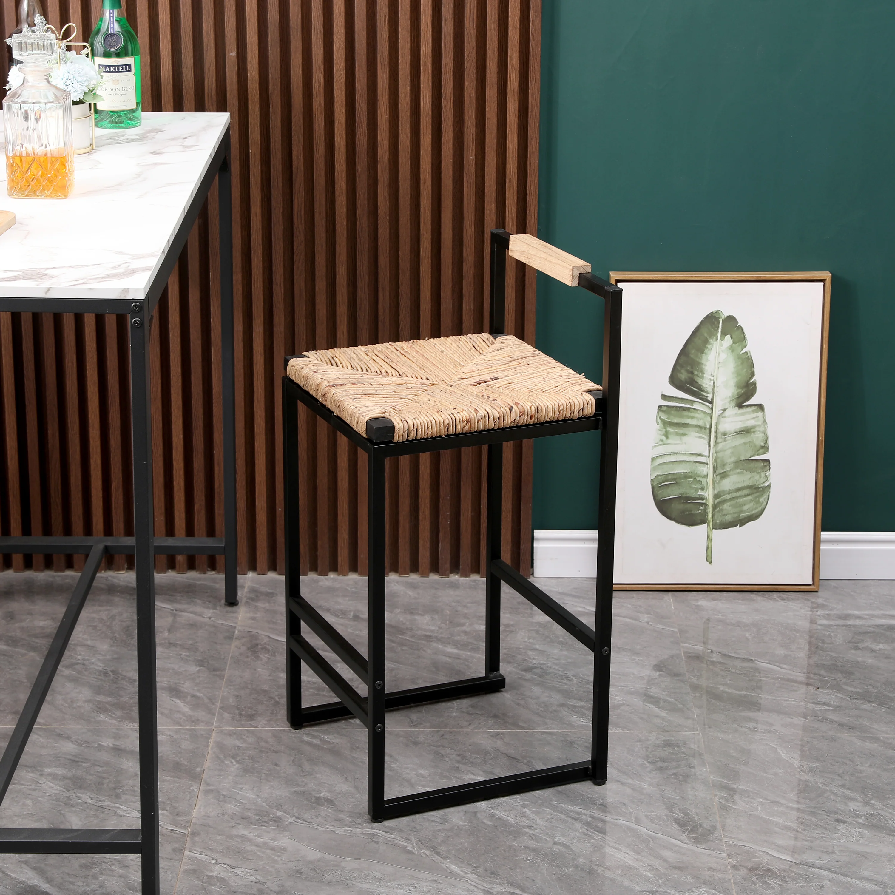 Water Hyacinth Woven Counter Stools, Set of 2 - Image 5