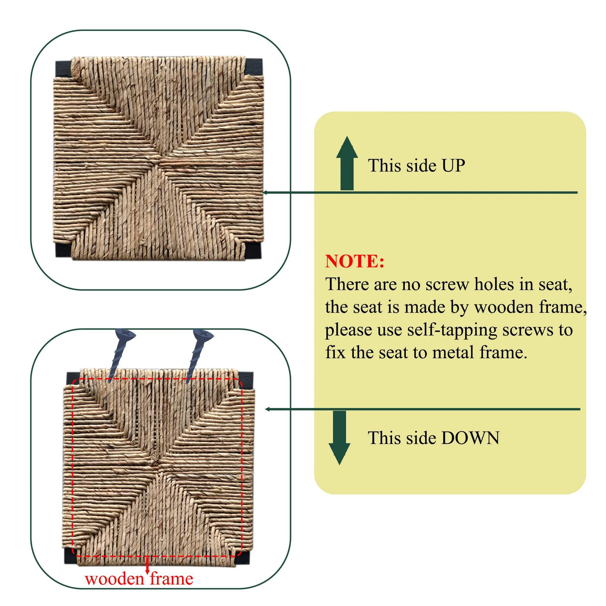 Water Hyacinth Woven Counter Stools, Set of 2 - Image 7