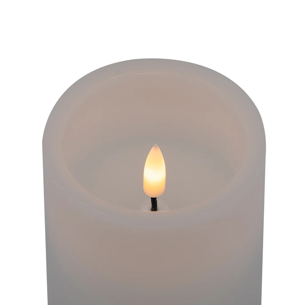 Set of 3 White LED Candles with Remote Timer - Image 5