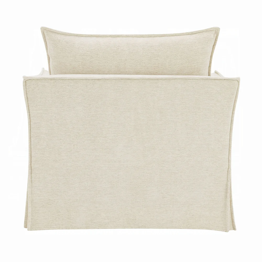 Shane Beige Linen Chair with 2 Pillows - Image 4