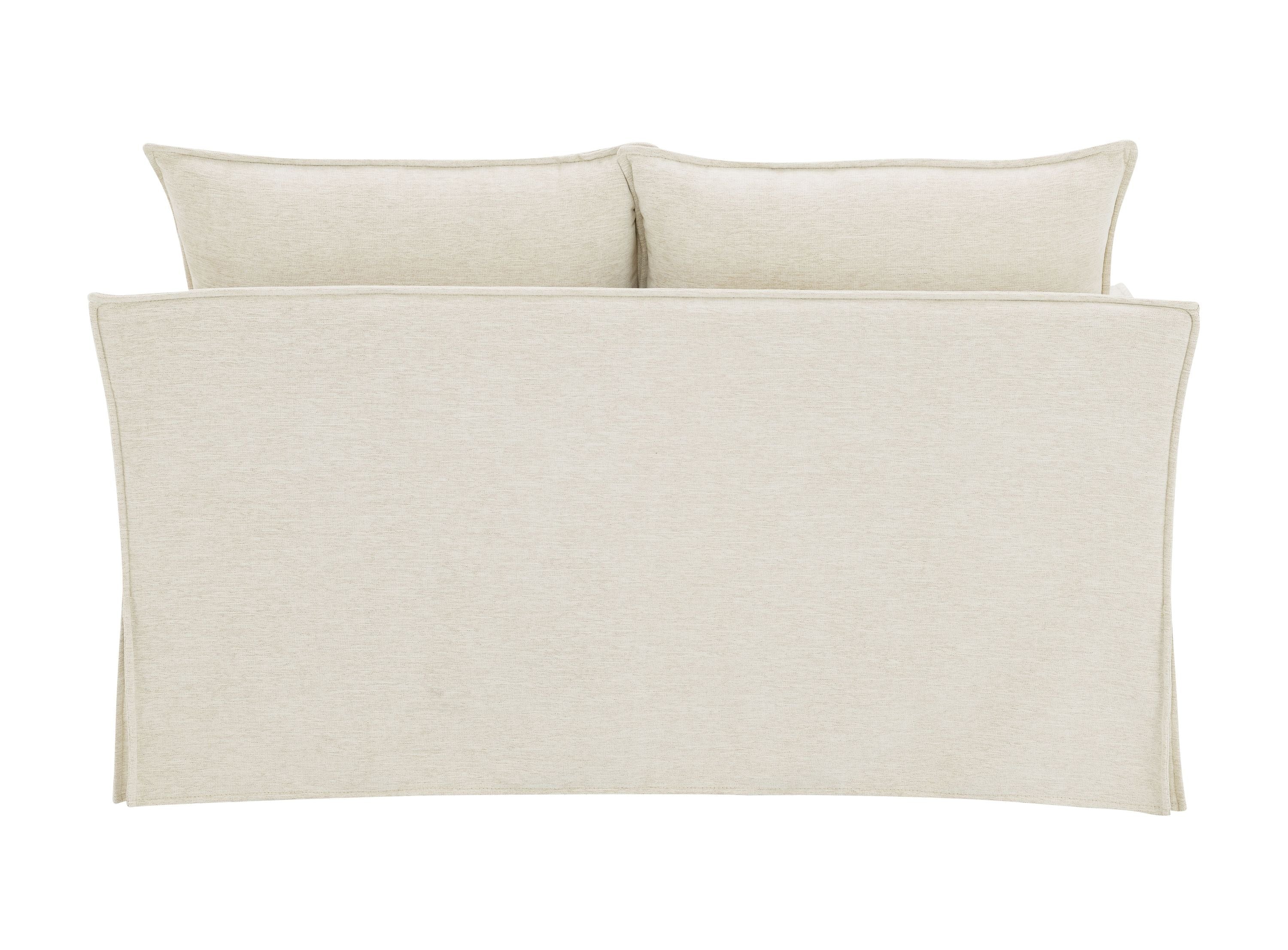 Shane Beige Linen Loveseat with Pillows - Image 5