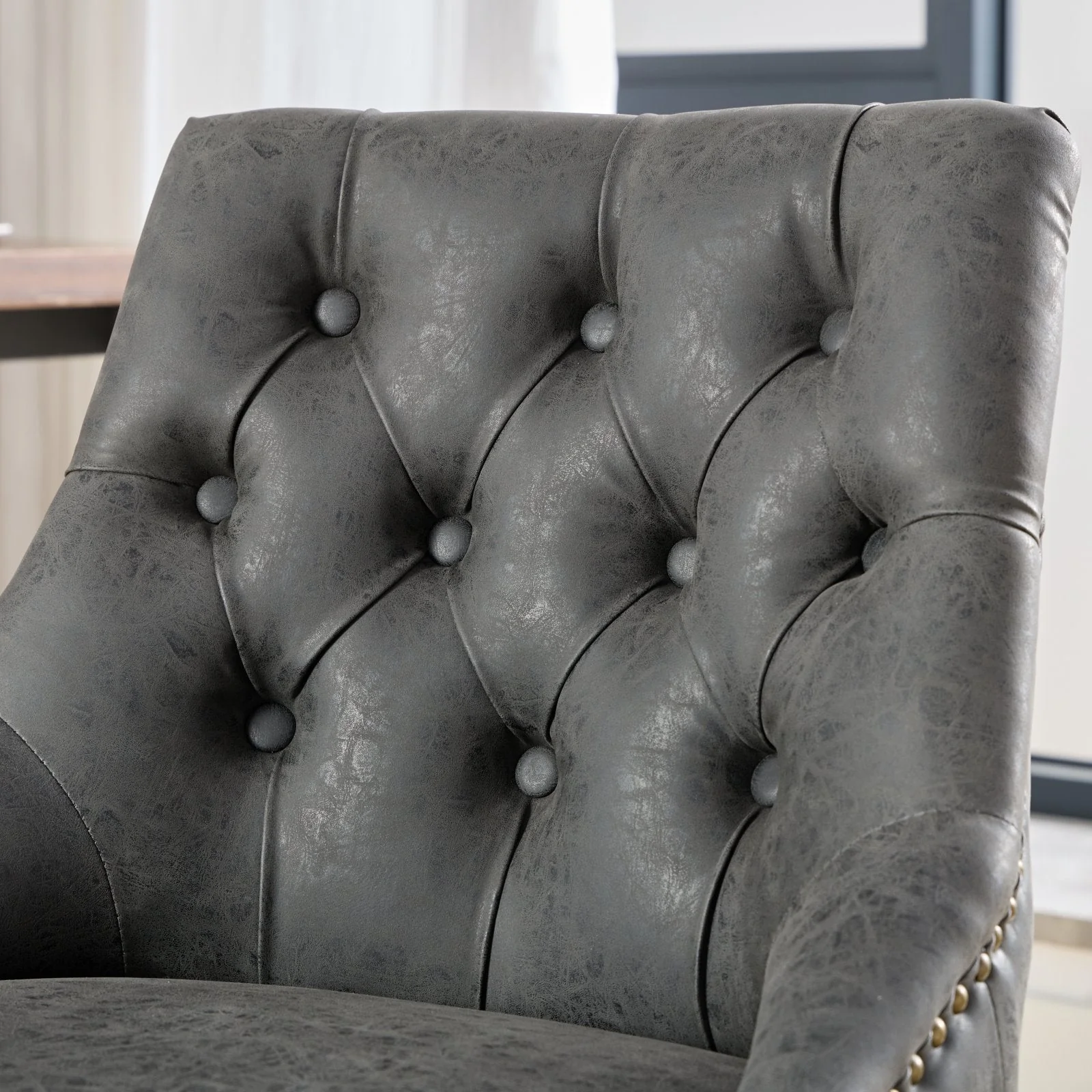 Sheepskin Pattern Fabric Home Office Chair with Lift, Swivel and Recline Functions - Image 12