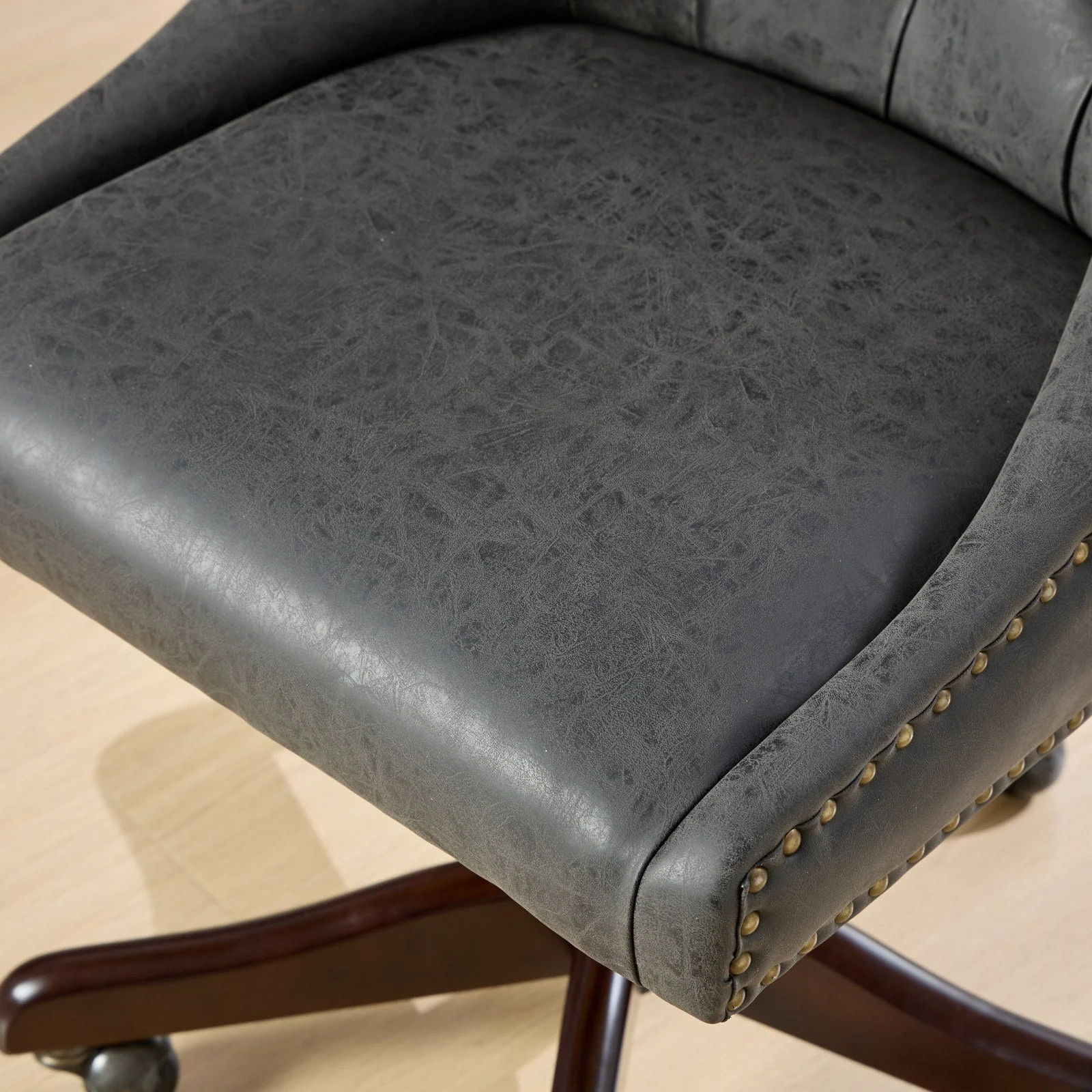 Sheepskin Pattern Fabric Home Office Chair with Lift, Swivel and Recline Functions - Image 14